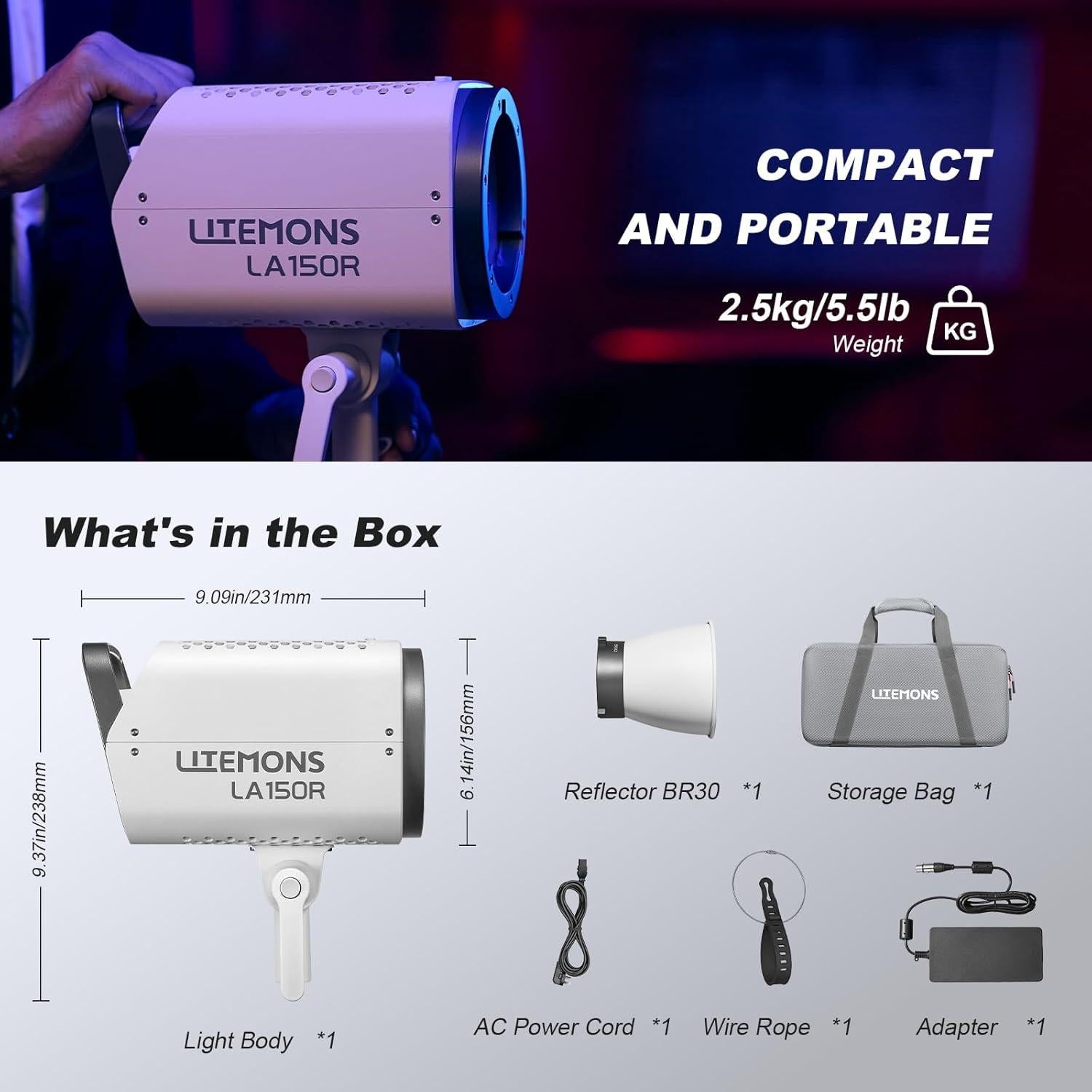Godox LA150R Luz de Video RGB 165W con Efectos FX y Control APP