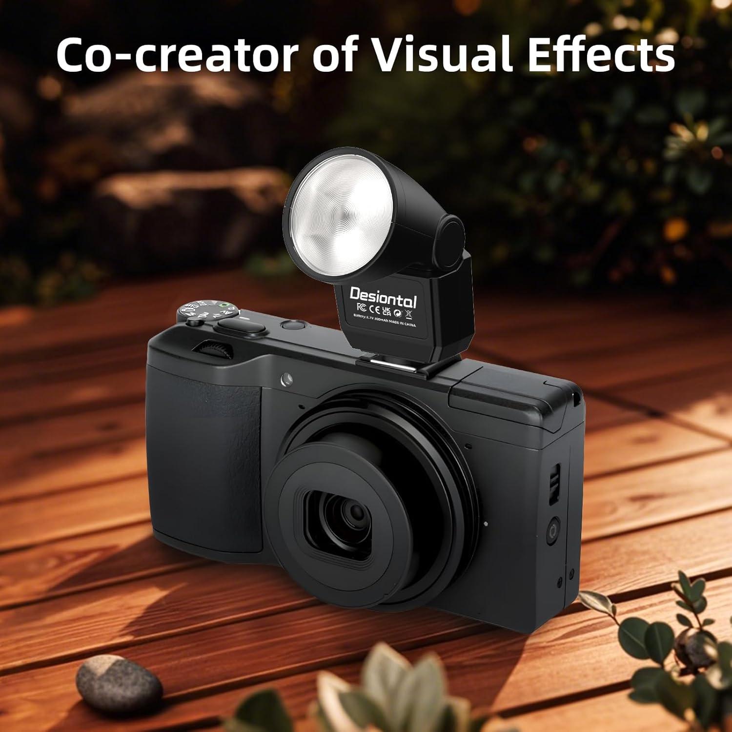 Mini Flash Speedlite Desiontal GN8 6200K para Cámaras