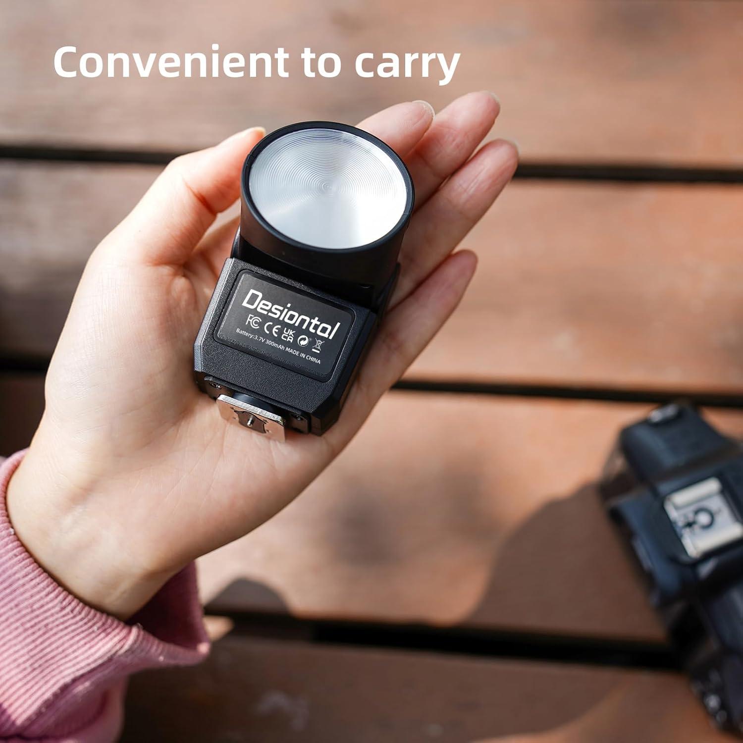 Mini Flash Speedlite Desiontal GN8 6200K para Cámaras