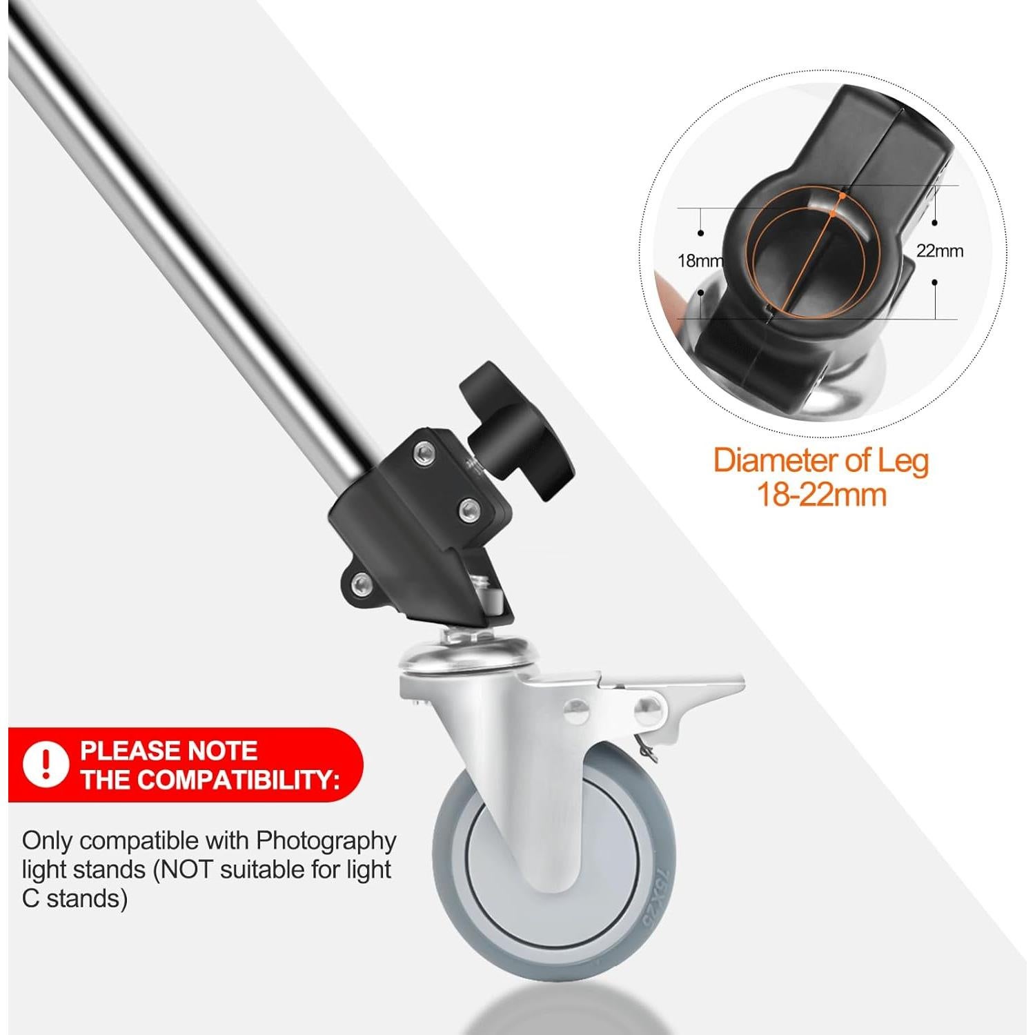 Ruedas de Soporte de Luz Profesional Wellmaking WM-3 - 3 Paquetes