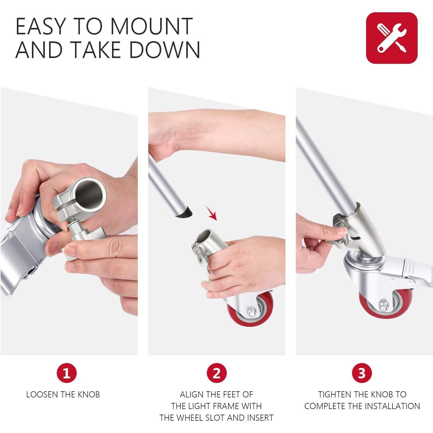 Juego de Ruedas Giratorias Neewer 75mm para Soporte C