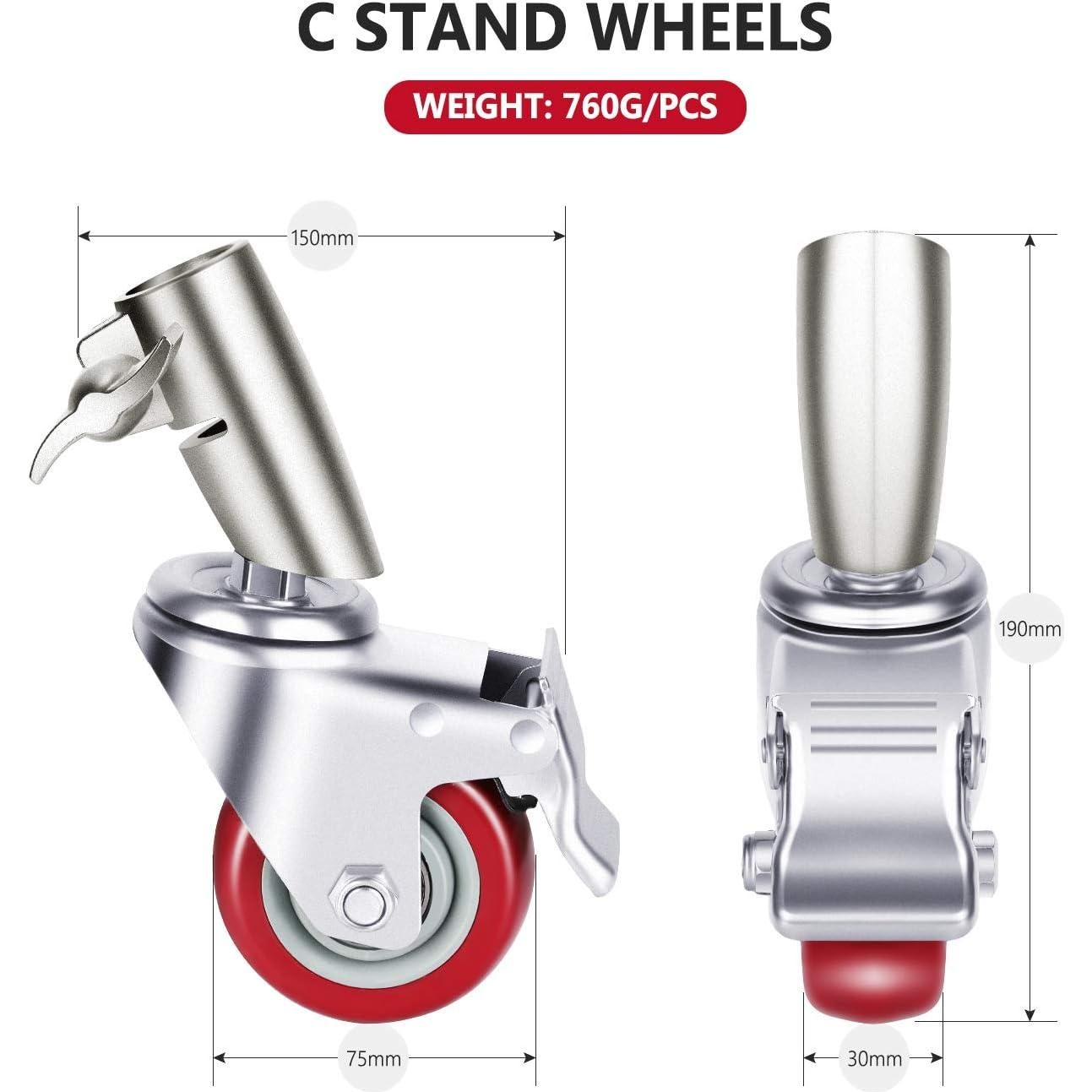 Juego de Ruedas Giratorias Neewer 75mm para Soporte C