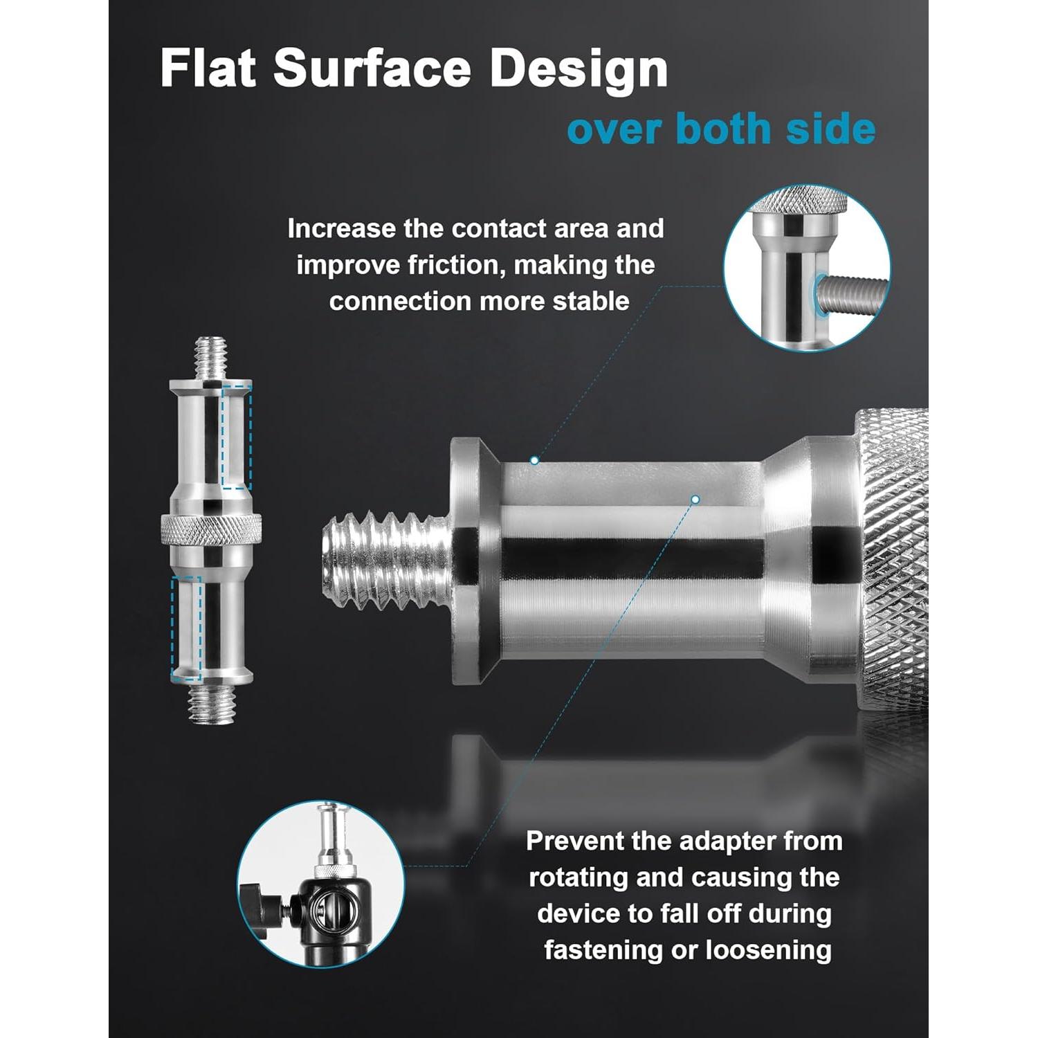 Adaptador de Tornillo Macho Selens 1/4'' a 3/8'' Metal 2Pcs