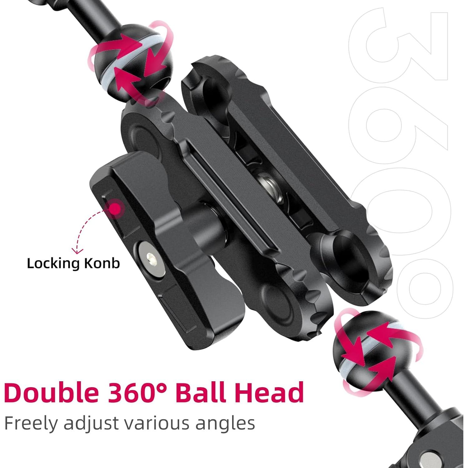 Abrazadera Doble ULANZI CO17 para Cámara 360° Ajustable