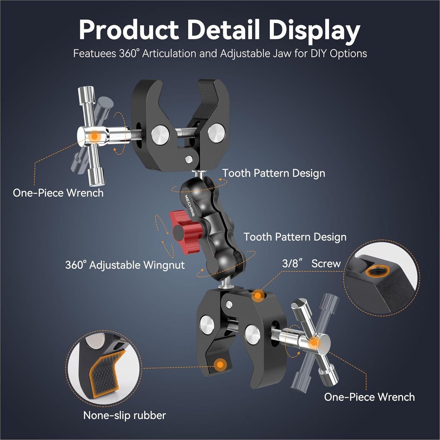 Soporte de cámara Brazo Mágico 360° Mechrig SJ012
