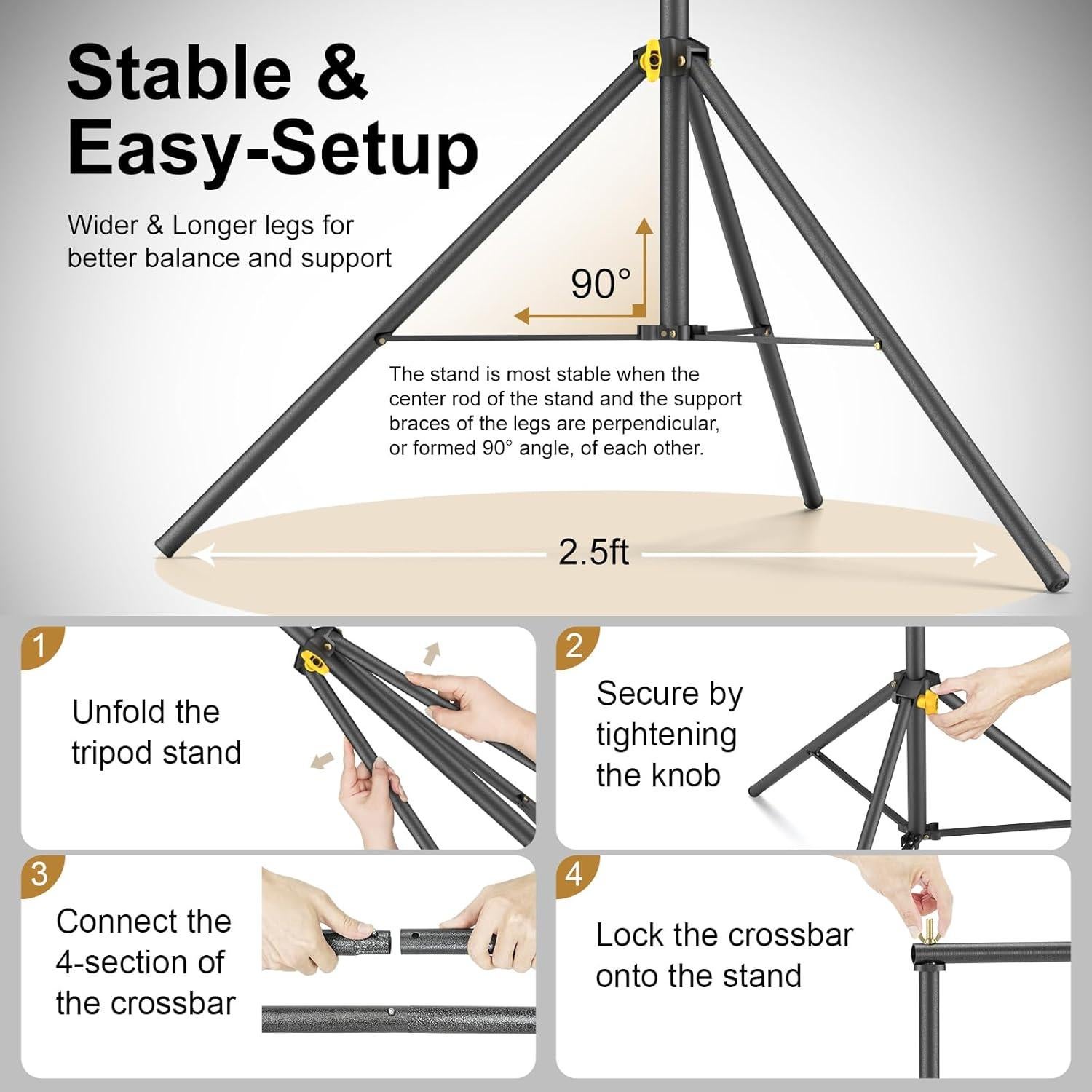 Kit de Soporte para Fondos LINCO 4171 Ajustable 3.05x1.98m