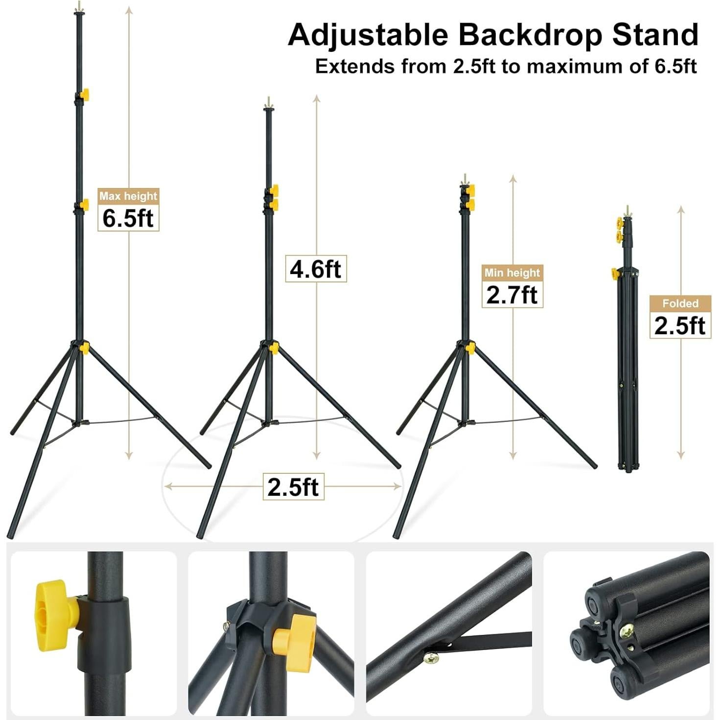 Kit de Soporte para Fondos LINCO 4171 Ajustable 3.05x1.98m