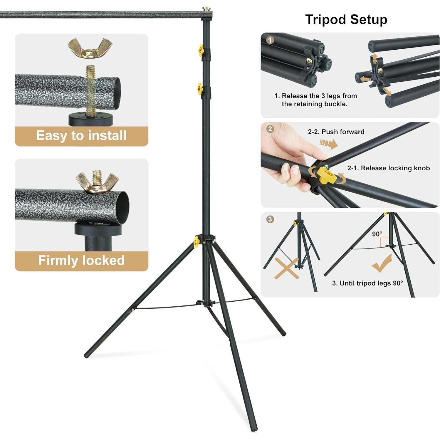 Kit de Soporte para Fondos LINCO 4171 Ajustable 3.05x1.98m