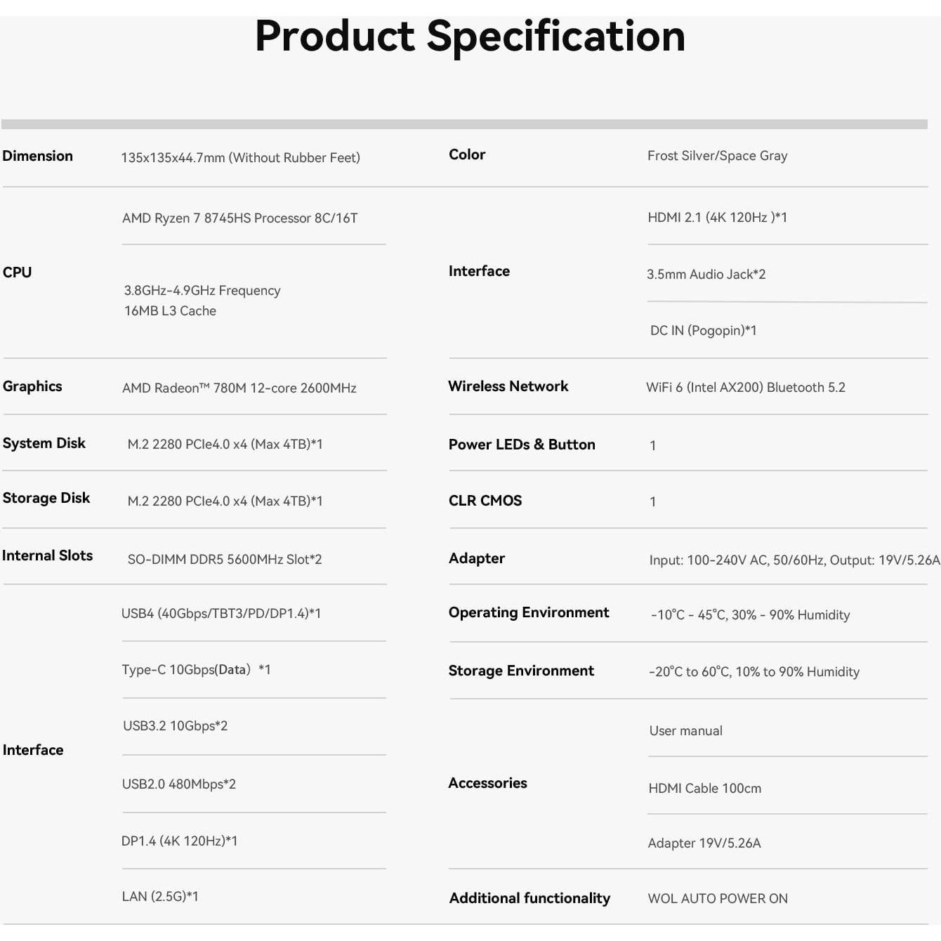Beelink SER8 Mini PC Ryzen 7 32GB DDR5 1TB SSD Triple Pantalla