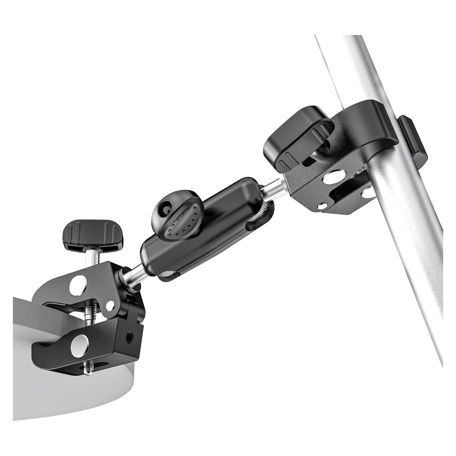 Soporte Doble Super Clamp Kolasels Ajustable 360° Metal Negro