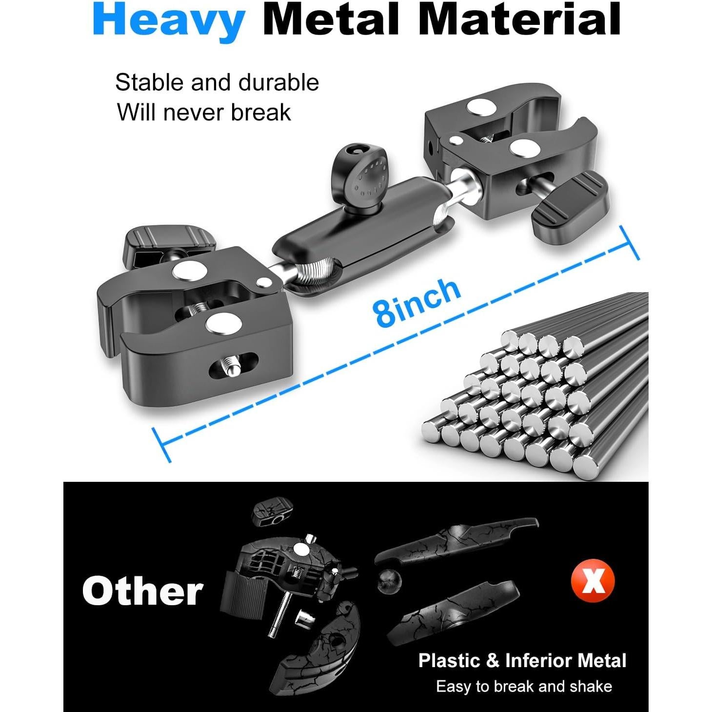 Soporte Doble Super Clamp Kolasels Ajustable 360° Metal Negro