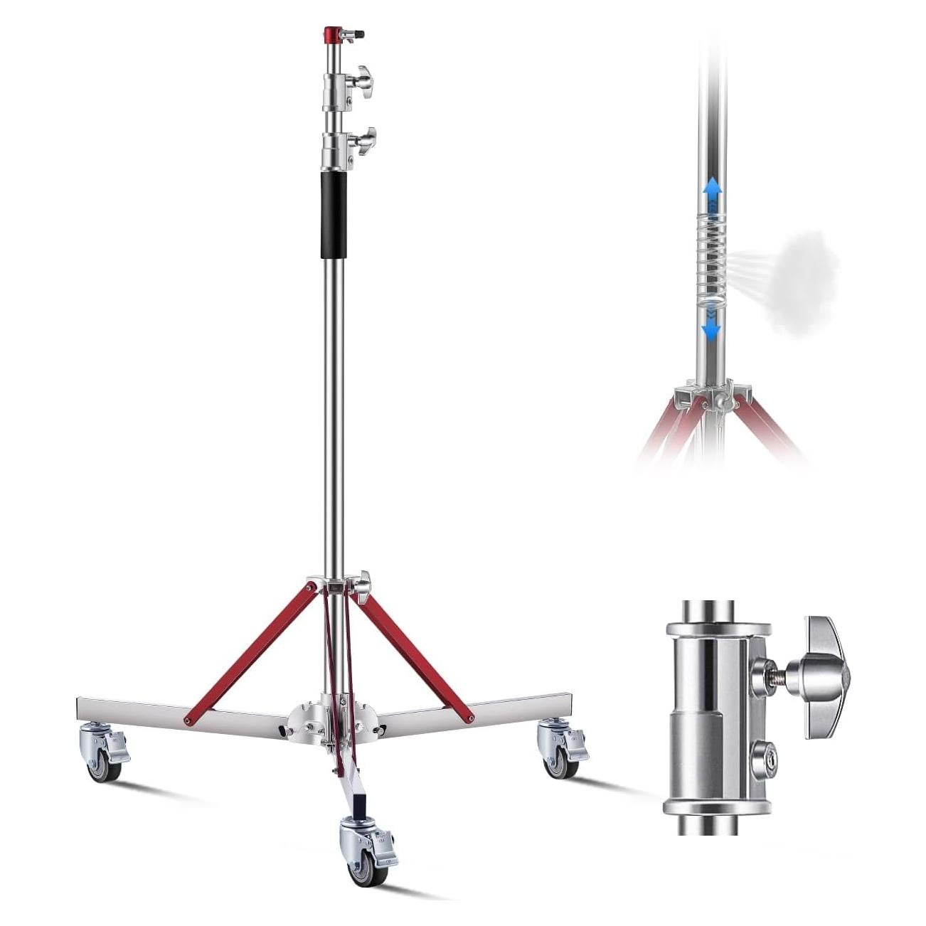 Soporte de Luz VEVOR con Ruedas Ajustable 10.5 ft 20 kg