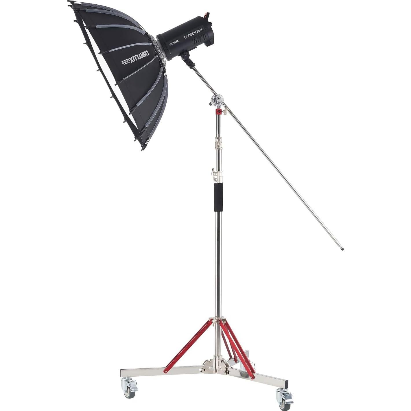 Soporte de Luz VEVOR con Ruedas Ajustable 10.5 ft 20 kg