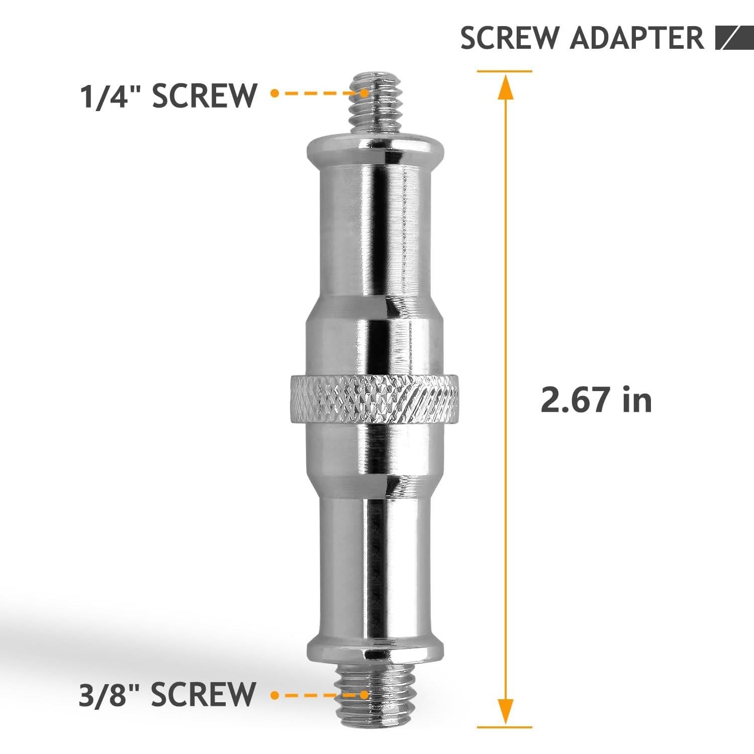 Adaptador de Soporte de Luz Frgyee 1/4" a 3/8" Metal 2 Pcs