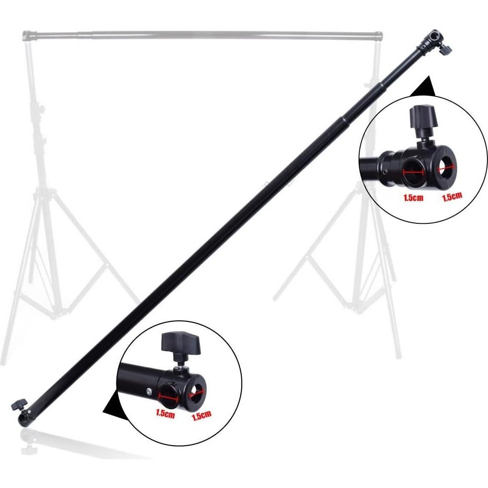 Soporte Telescópico de Fondo Fotoconic 3M Aluminio Negro