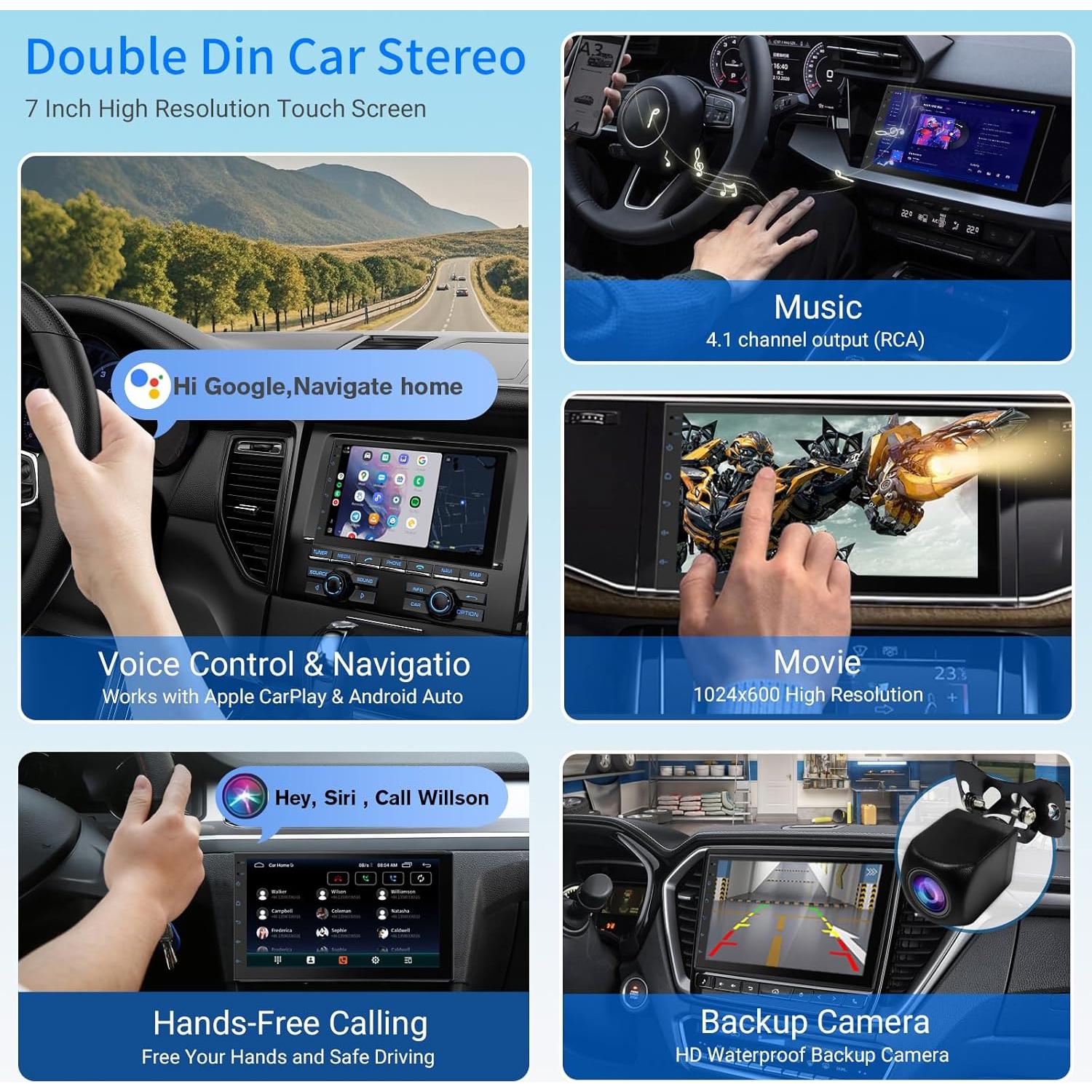 Estéreo de Coche Doble Din Haudio CVD7621-AJ Pantalla 7"