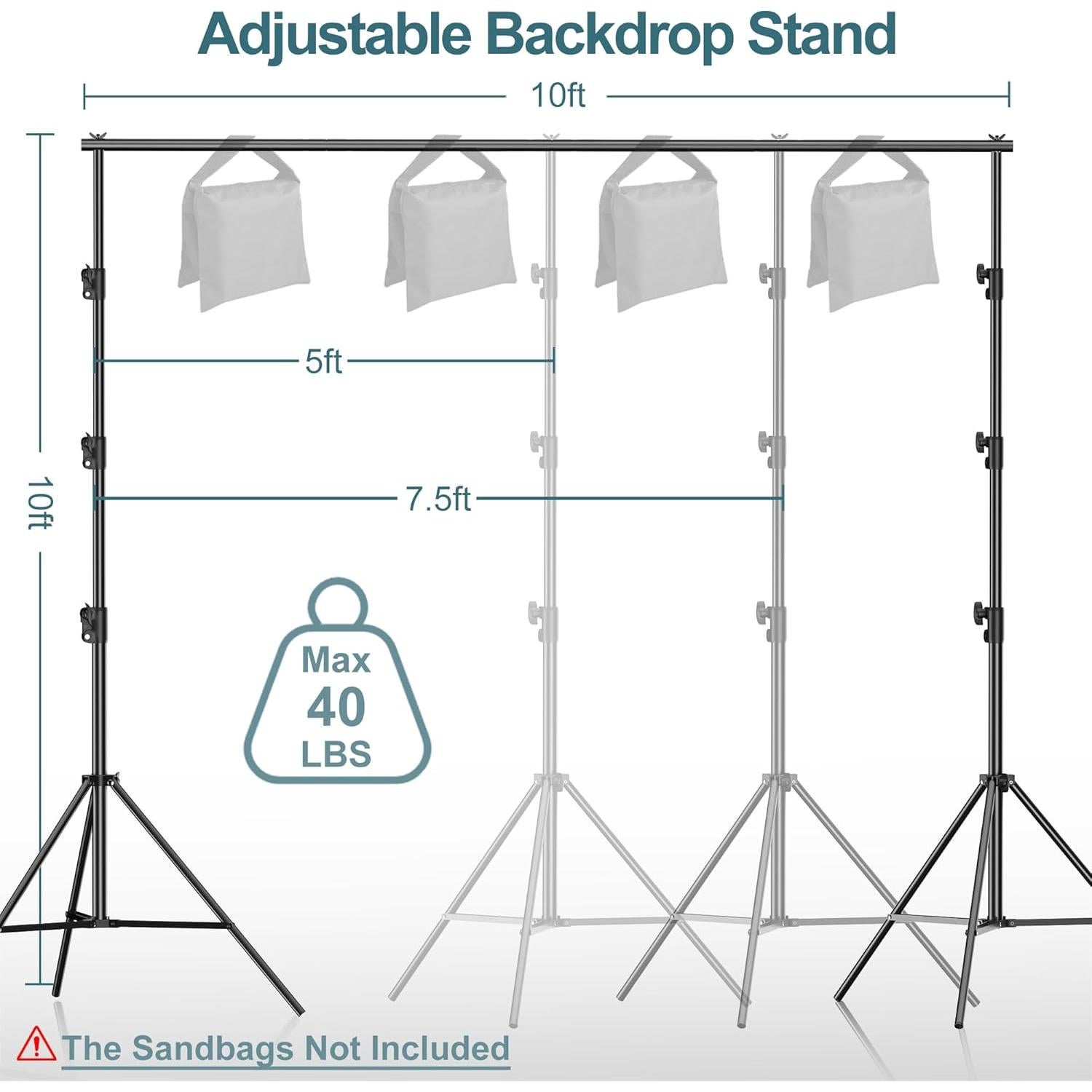 Soporte de Fondo Ajustable FUDESY 3.05x3.05m con Clips y Bolsa