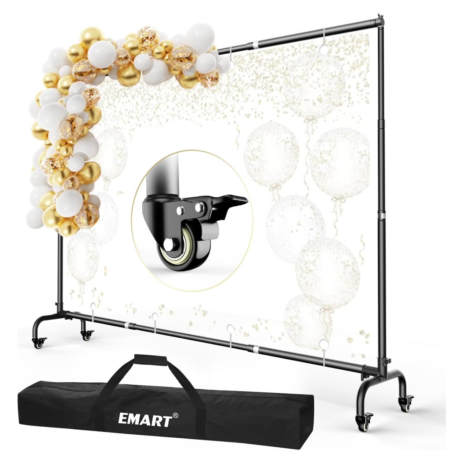 Soporte de fondo rodante EMART ajustable 3.05x2.29m con ruedas