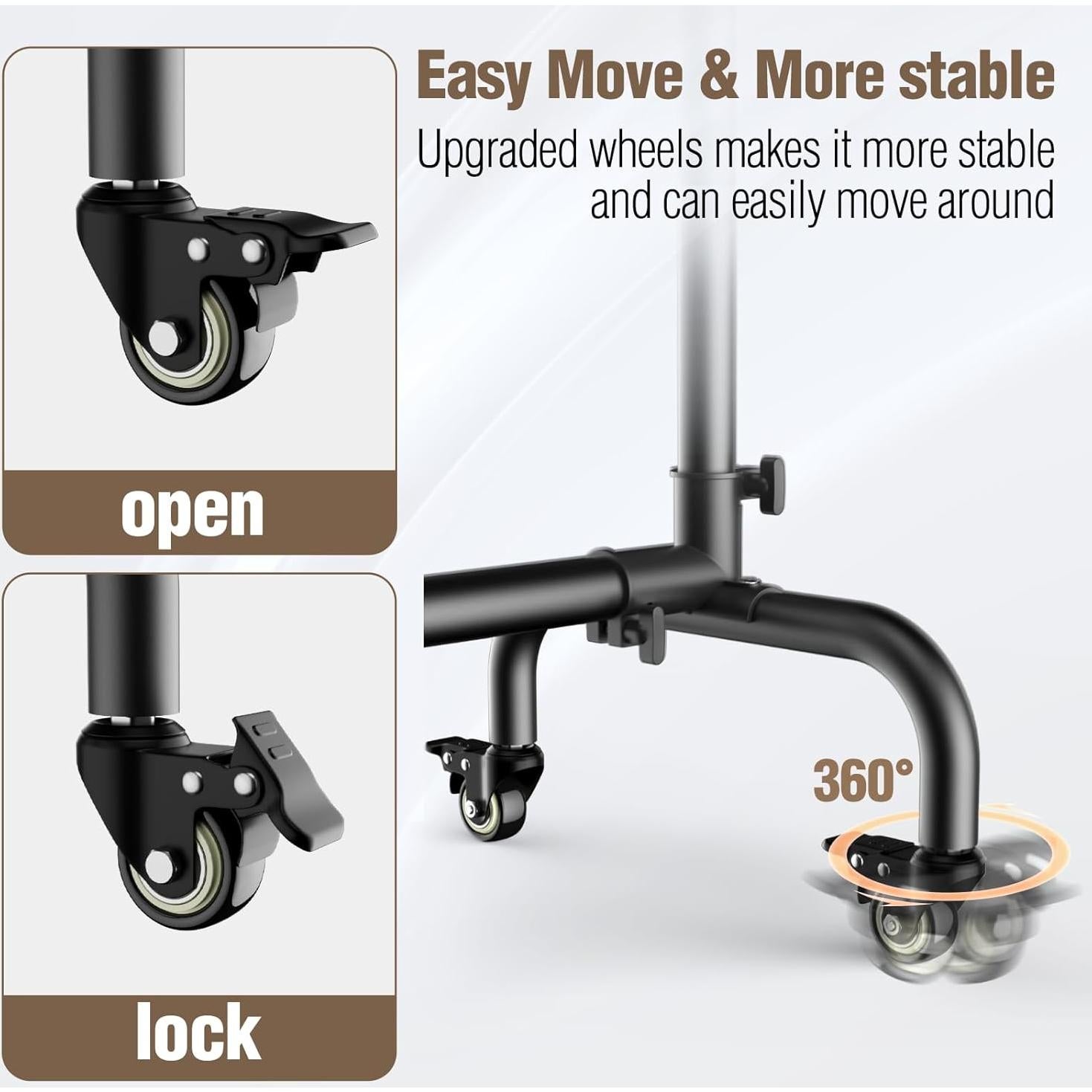Soporte de fondo rodante EMART ajustable 3.05x2.29m con ruedas