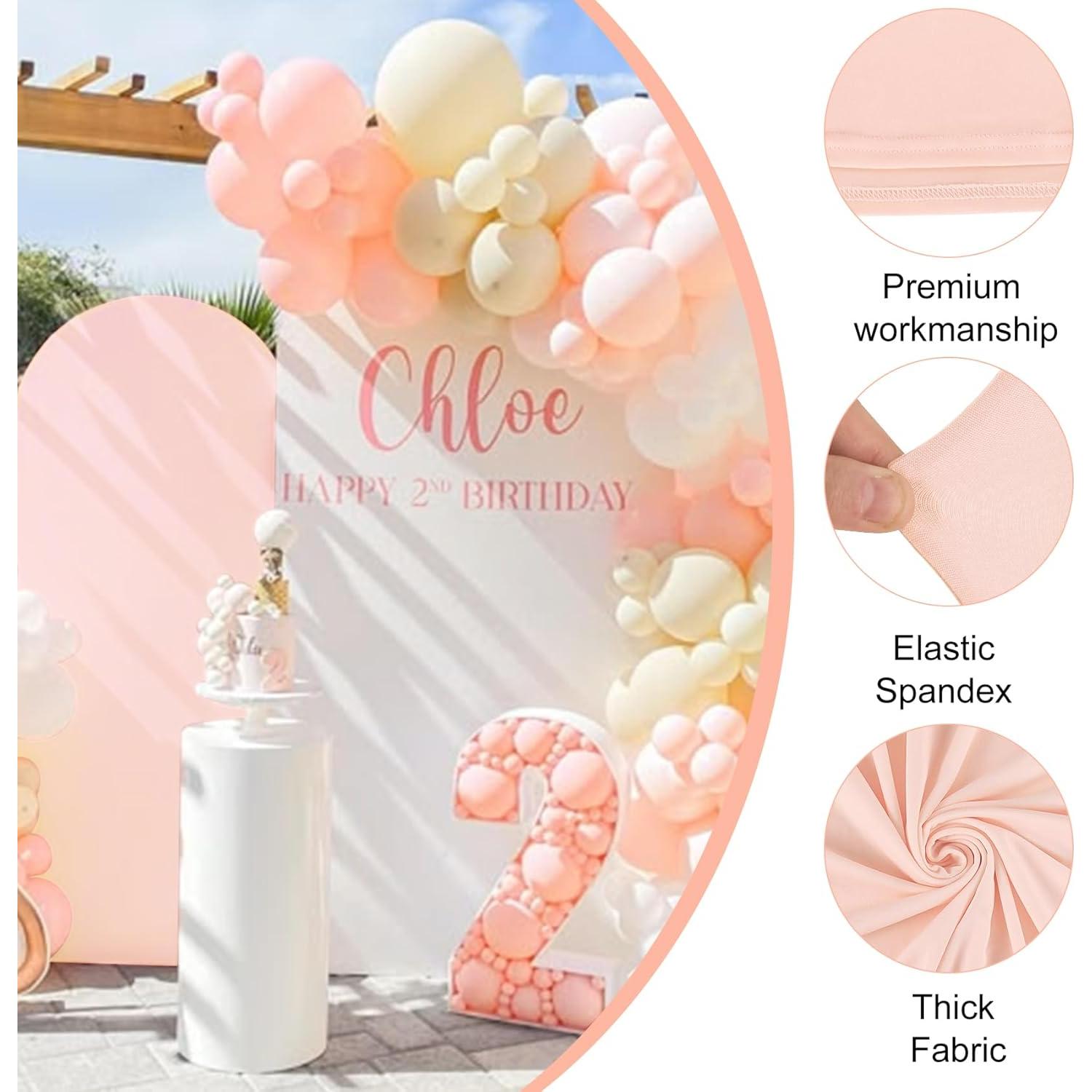 Juego de 2 Fundas de Spandex para Arco de Boda Rosa Claro