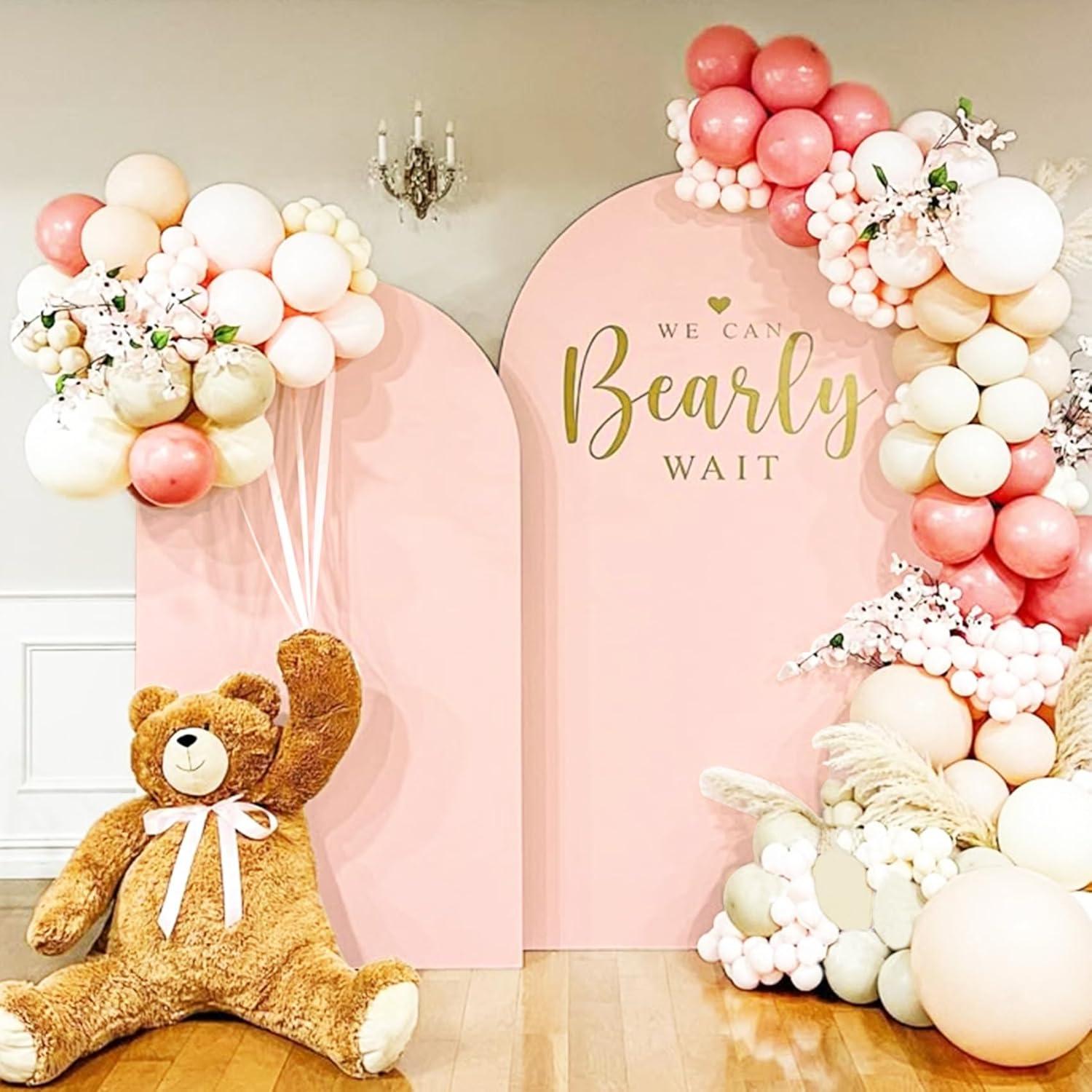 Juego de 2 Fundas de Spandex para Arco de Boda Rosa Claro