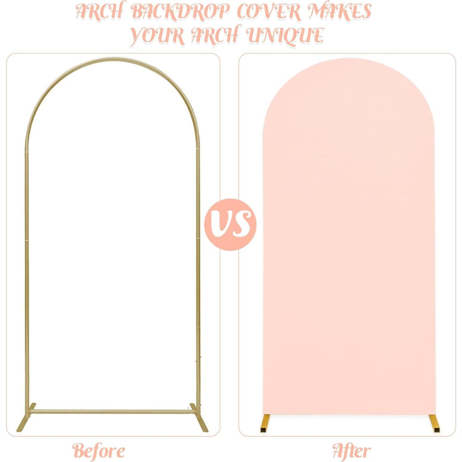 Juego de 2 Fundas de Spandex para Arco de Boda Rosa Claro