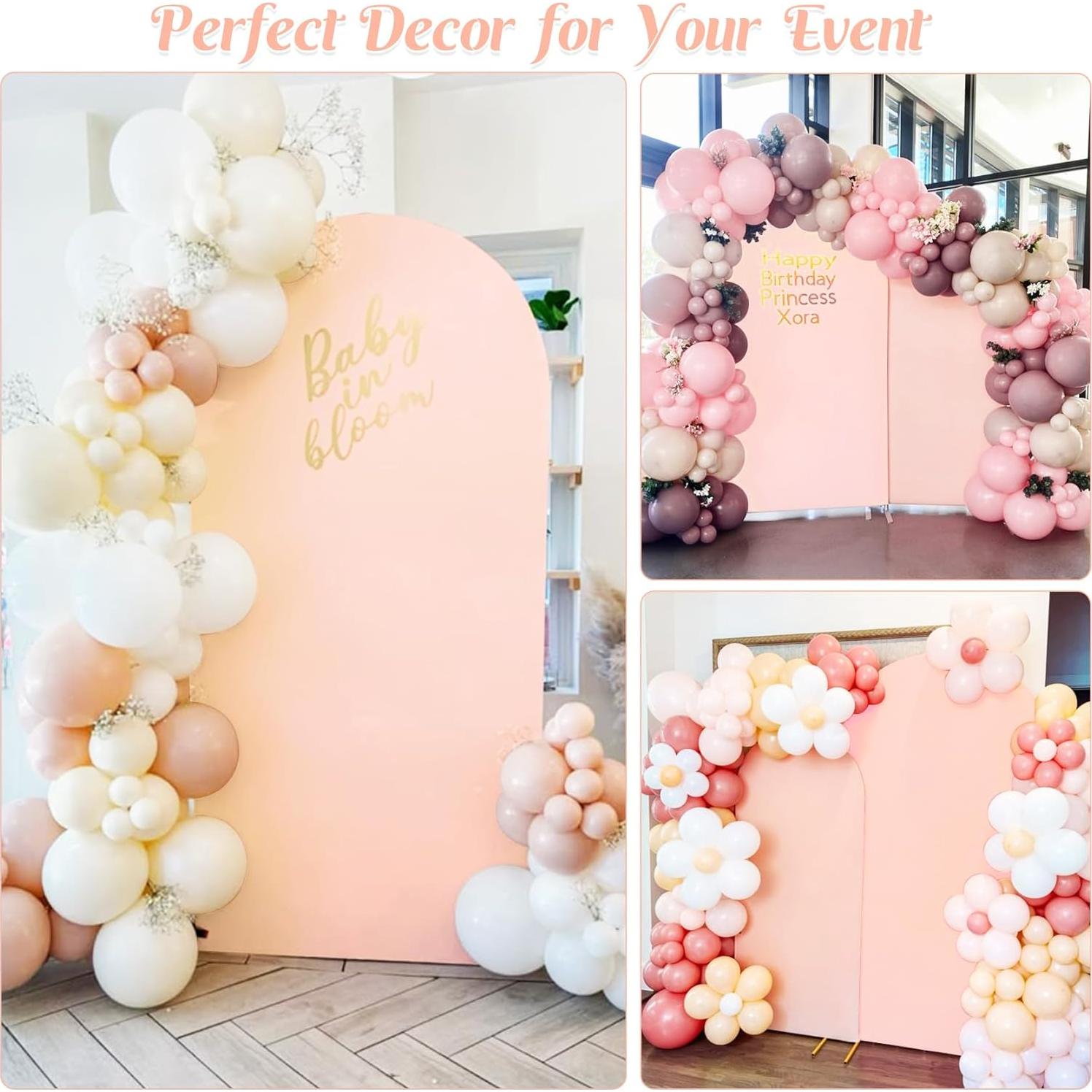 Juego de 2 Fundas de Spandex para Arco de Boda Rosa Claro