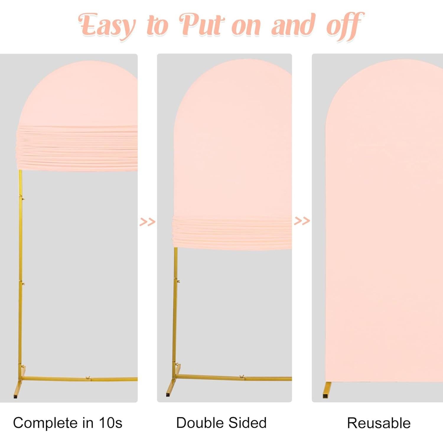 Juego de 2 Fundas de Spandex para Arco de Boda Rosa Claro