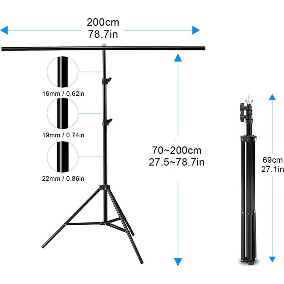 Soporte de Fondo en T Meking 2M x 2M con Bolsa y Clips