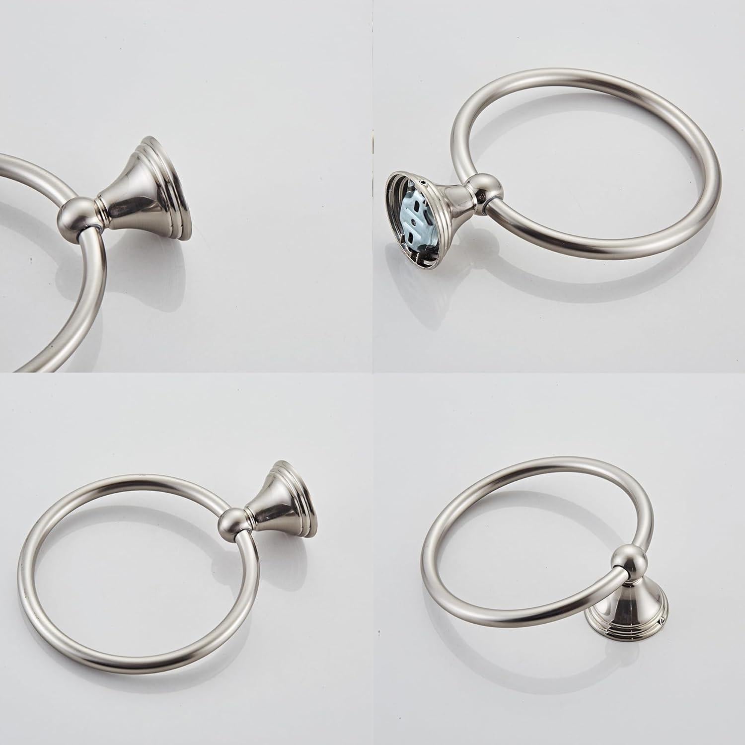 Anillo de Toalla Bluebyrne Níquel Cepillado 15 cm Redondo