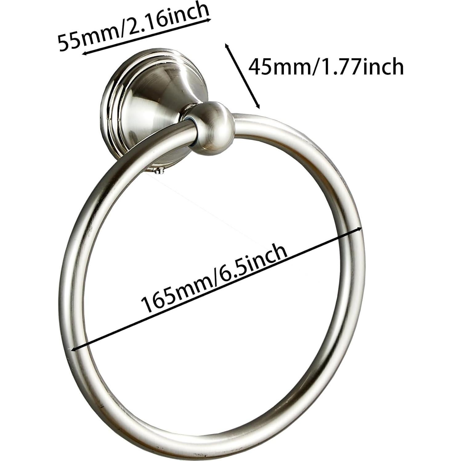 Anillo de Toalla Bluebyrne Níquel Cepillado 15 cm Redondo