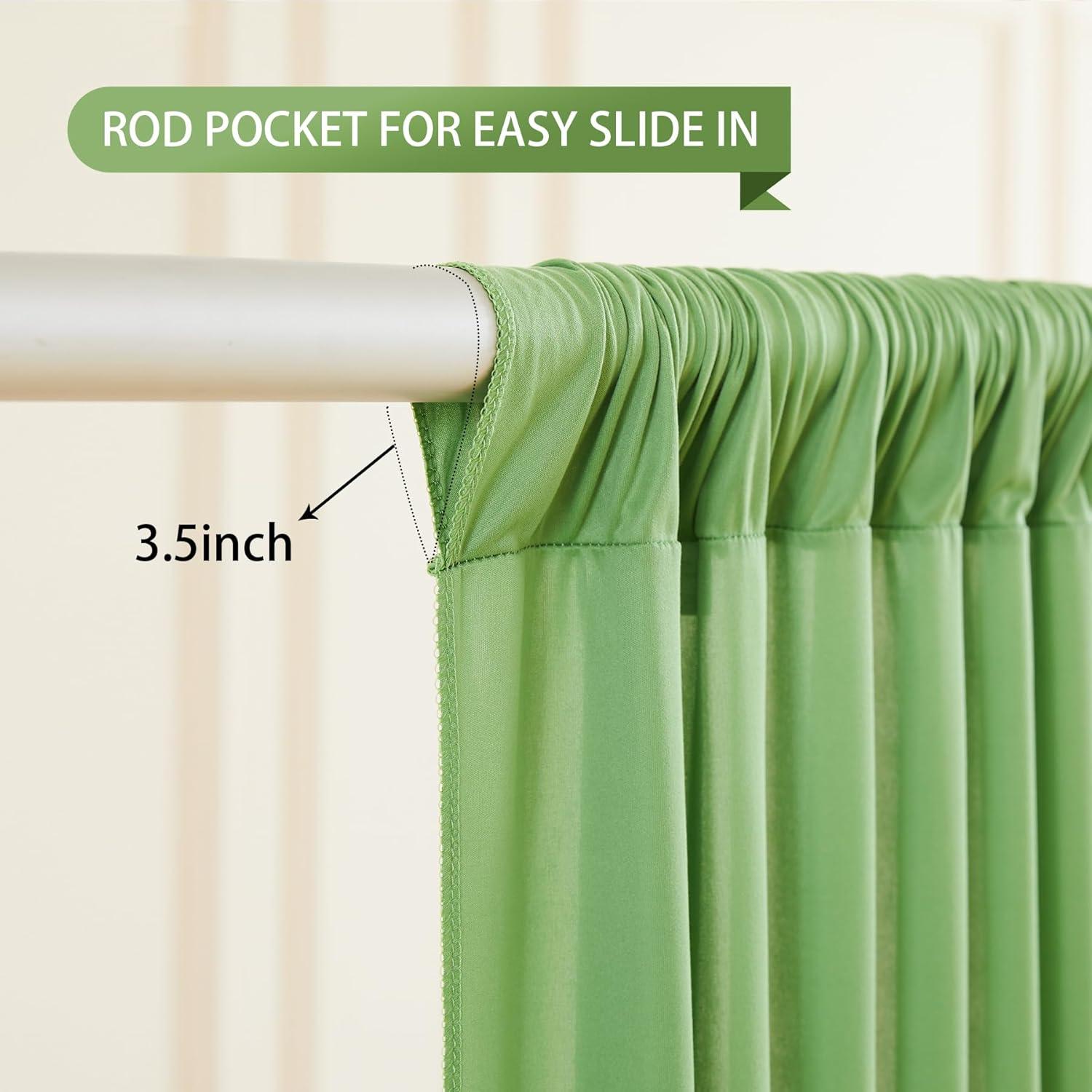 Cortinas de Fondo Verde Salvia 2 Paneles 1.22x3.05m Poliéster