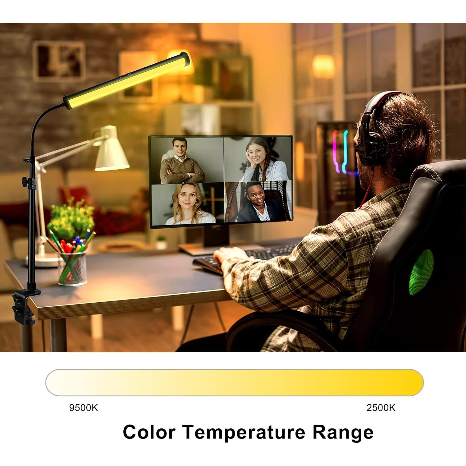 Varita de Luz LED RGB QEUOOIY 2 Pcs con Soporte 64cm