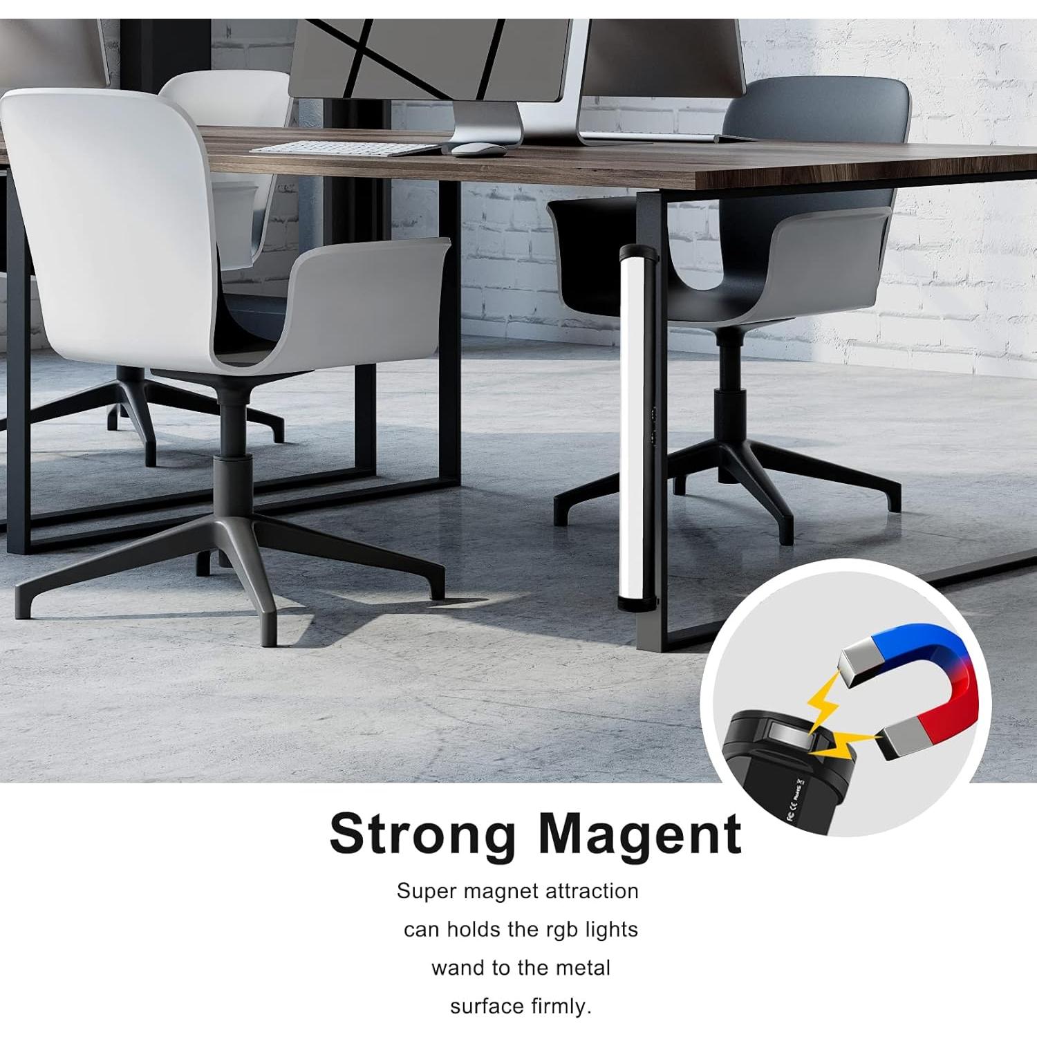 Varita de Luz LED RGB QEUOOIY 2 Pcs con Soporte 64cm