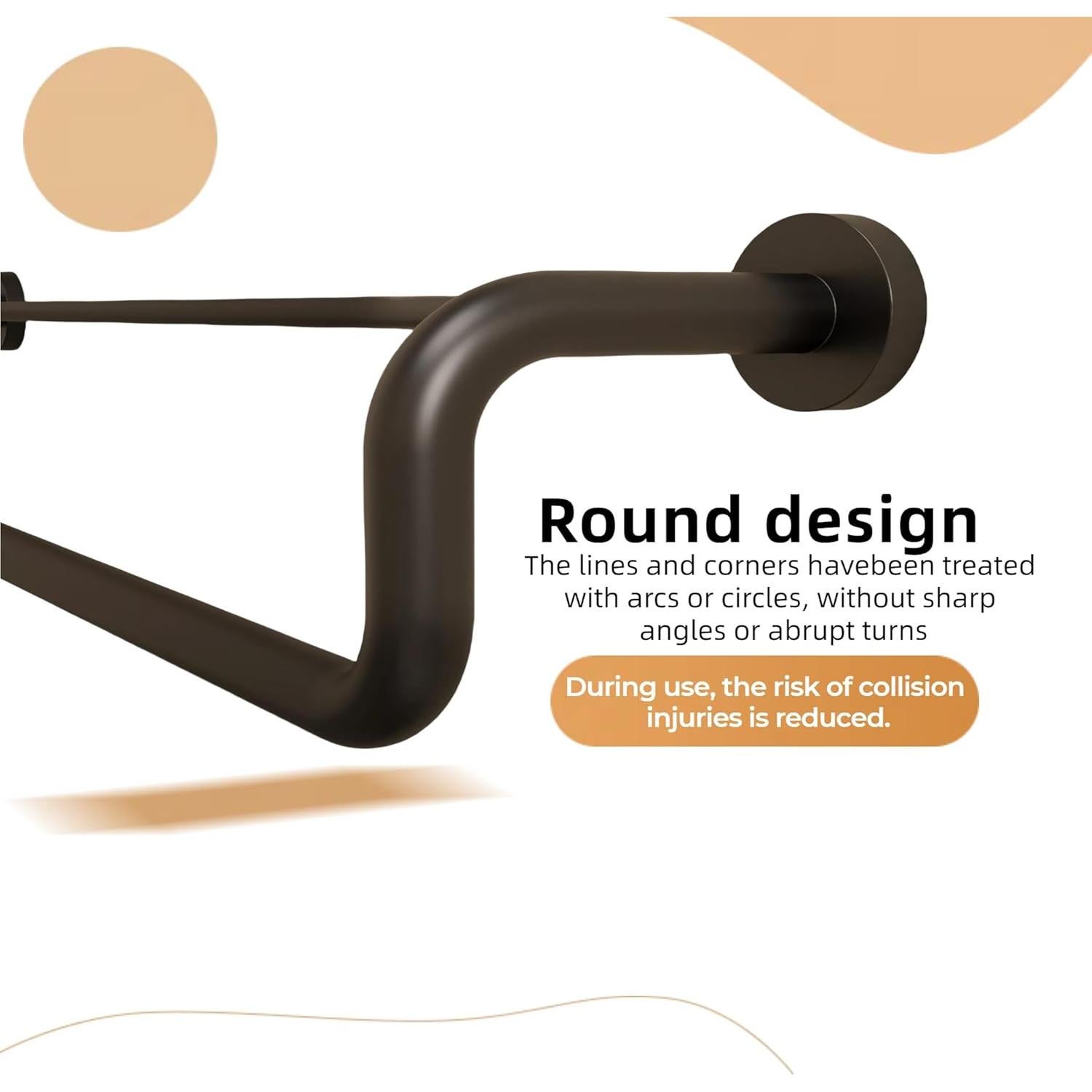 Barra de Toalla Doble Biuiuiu 60.96 cm Acero Inoxidable Negro Mate