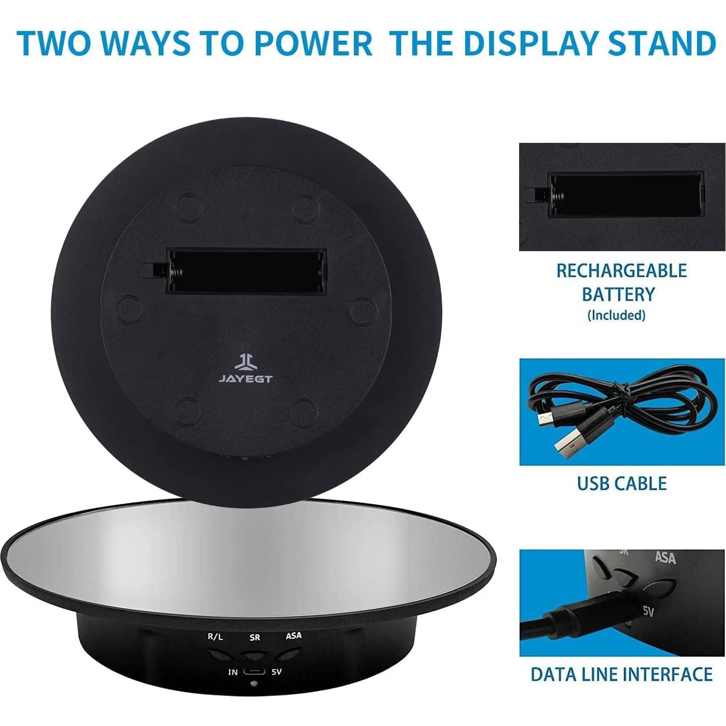 Soporte de Exhibición Rotatorio Motorizado JAYEGT 20cm 8kg