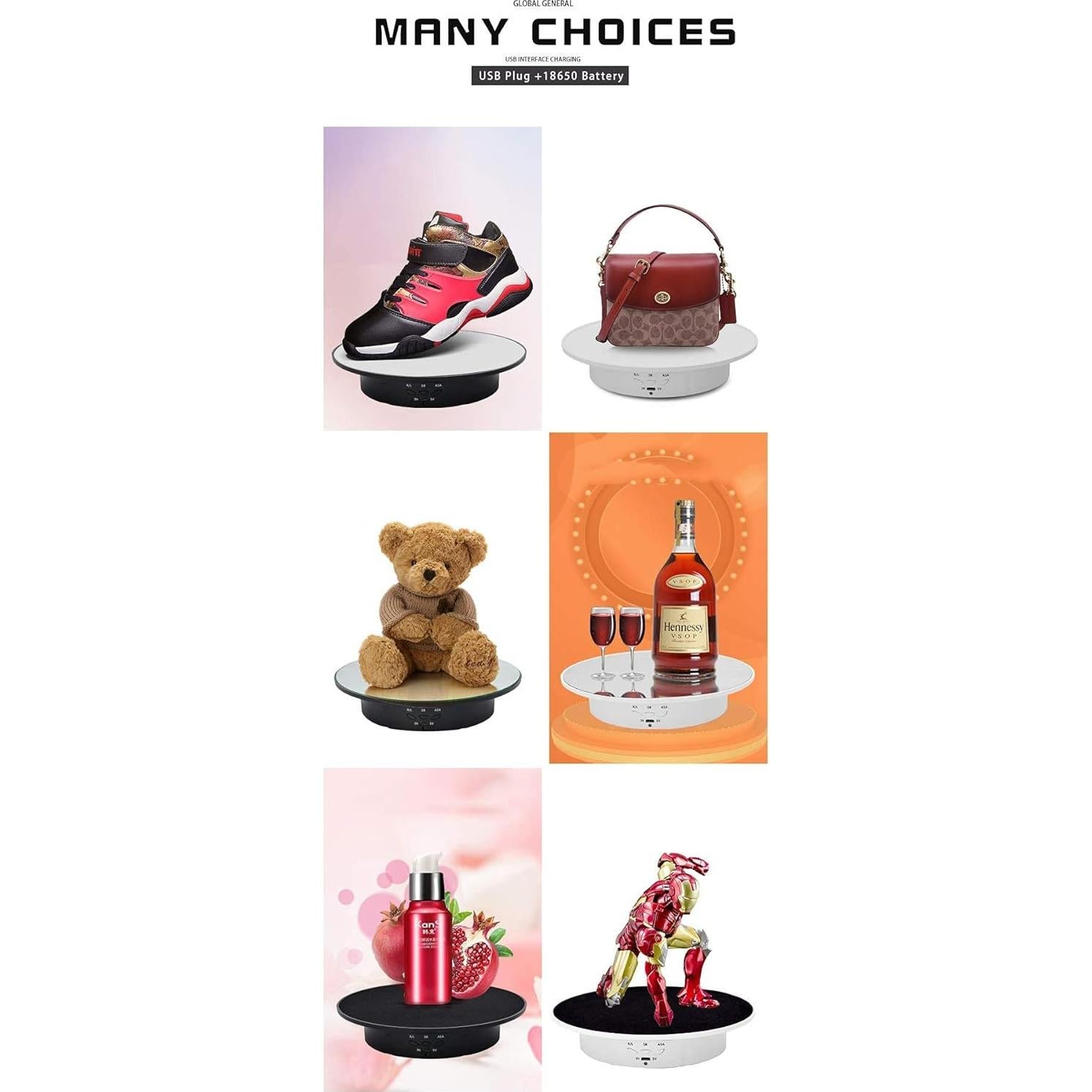 Soporte de Exhibición Rotatorio Motorizado JAYEGT 20cm 8kg