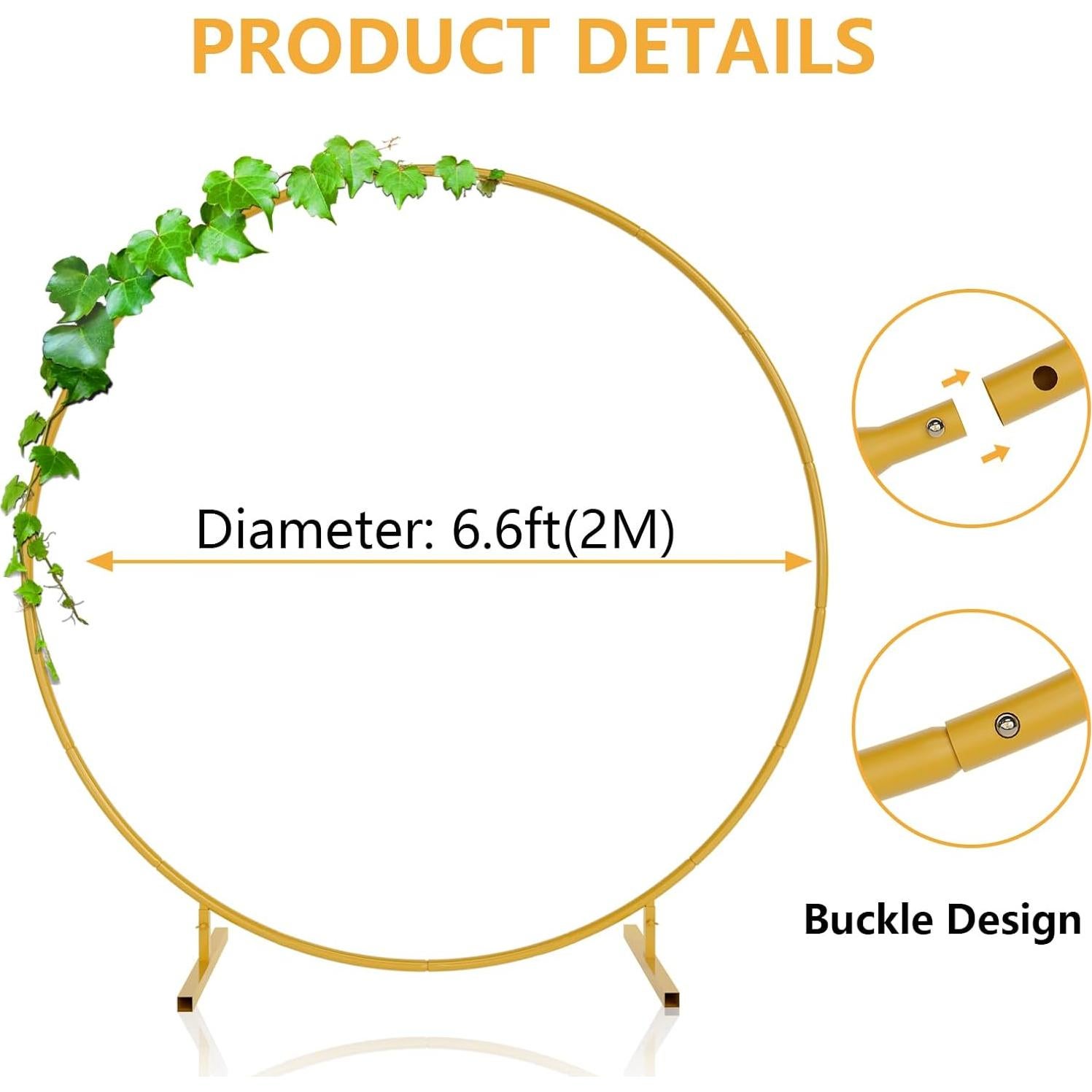 Soporte de fondo redondo 2.01m XEAPOMS Dorado para globos