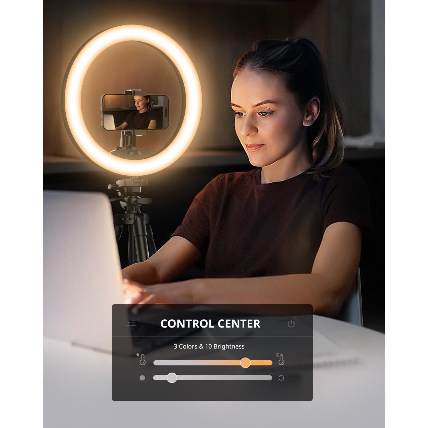 Luz de Anillo UBeesize 30 cm con Trípode Extensible 127 cm