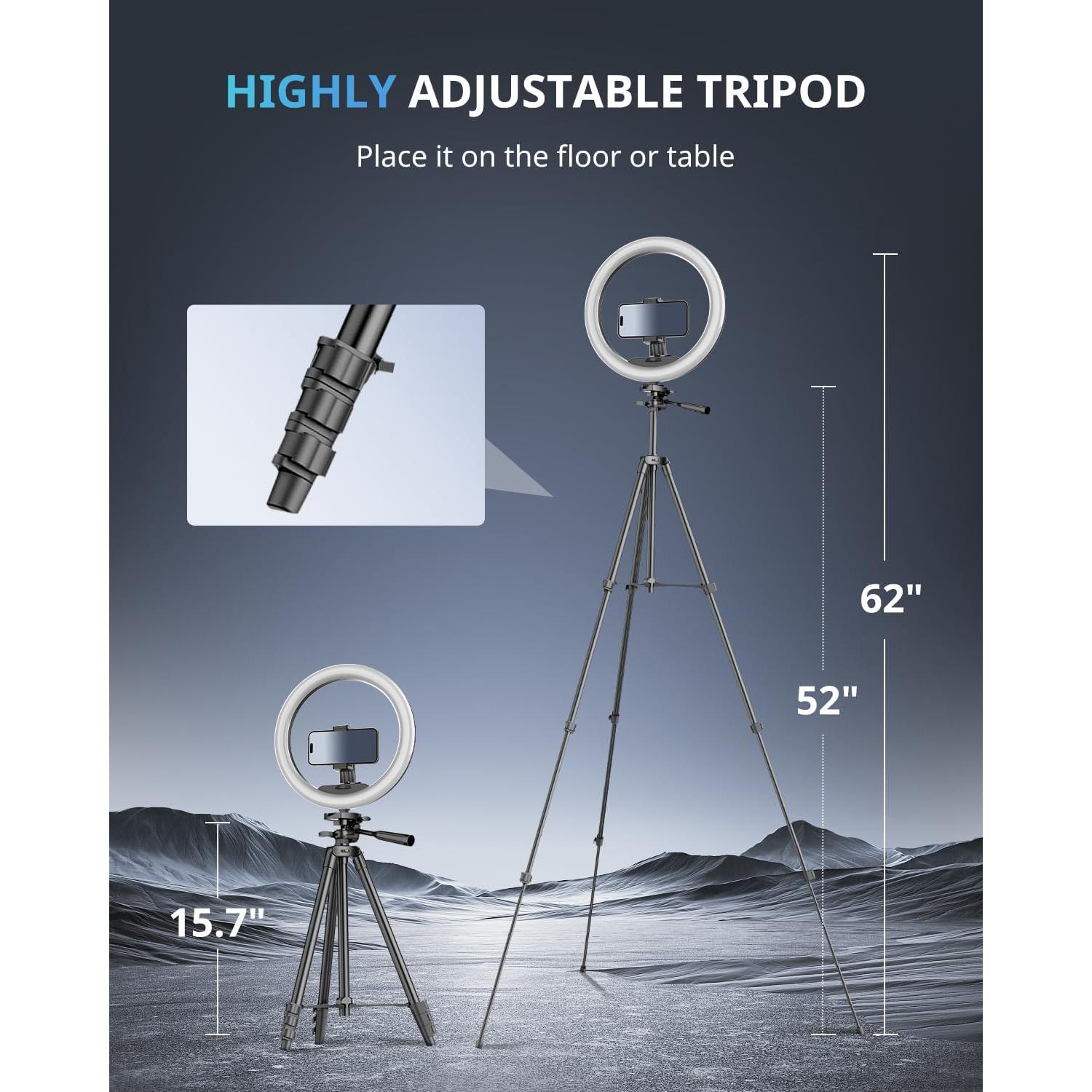 Luz de Anillo UBeesize 30 cm con Trípode Extensible 127 cm