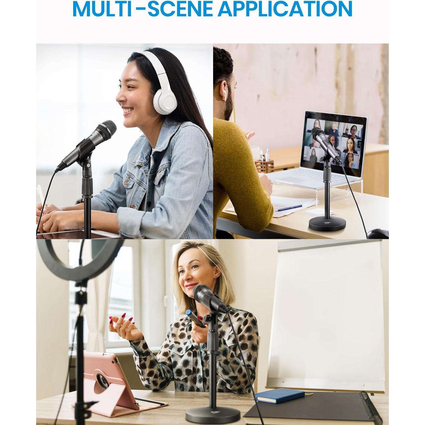 Soporte de Micrófono de Escritorio Moukey MMs-2 Ajustable 32-46.7cm