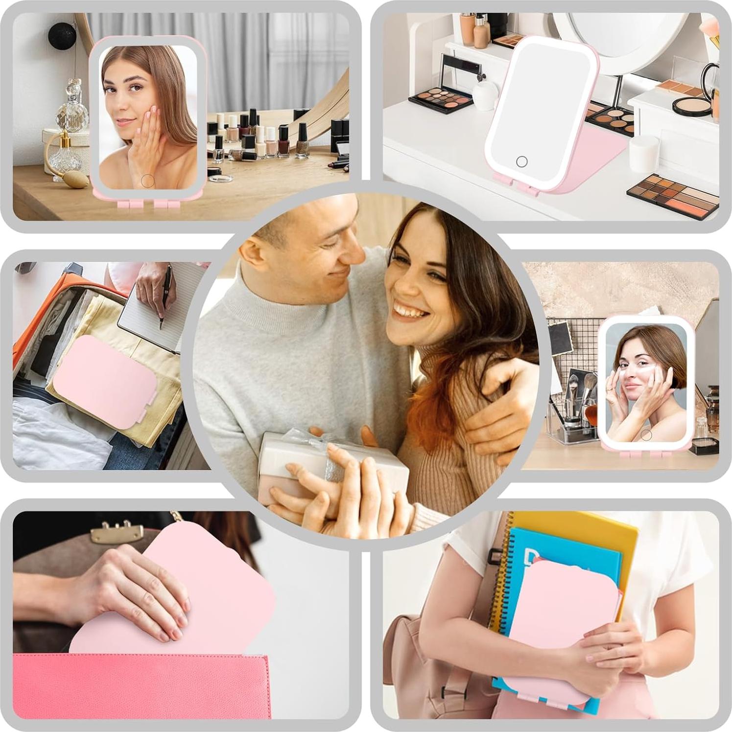 Espejo de Maquillaje Portátil Koolstuffs con Luz LED 3 Modos