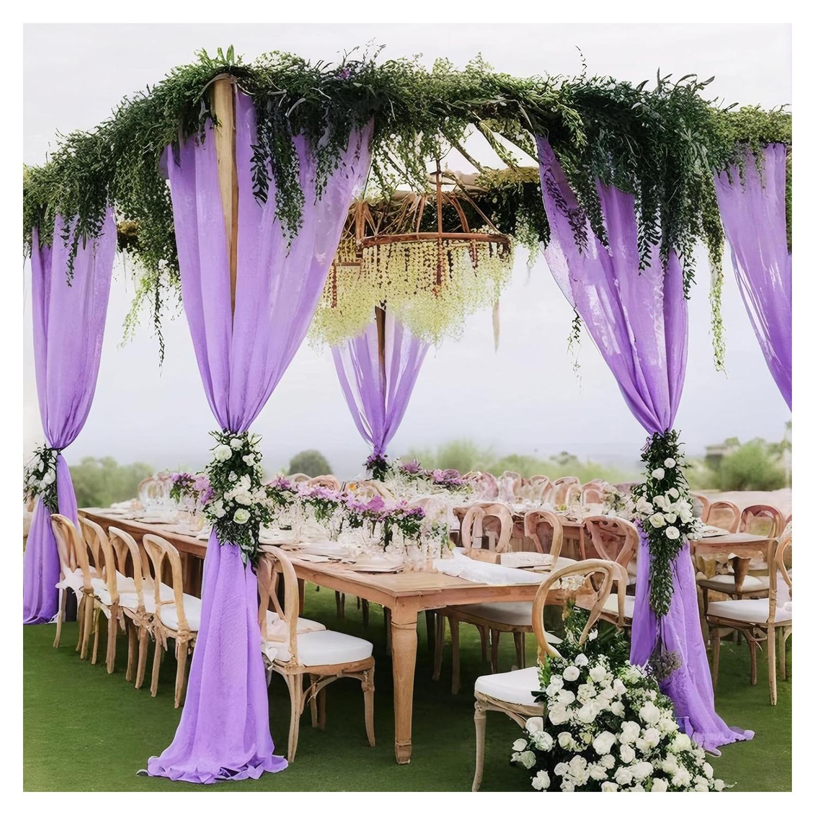 Cortinas de Fondo de Boda DUOBAO Lavanda 2 Paneles 147x244cm