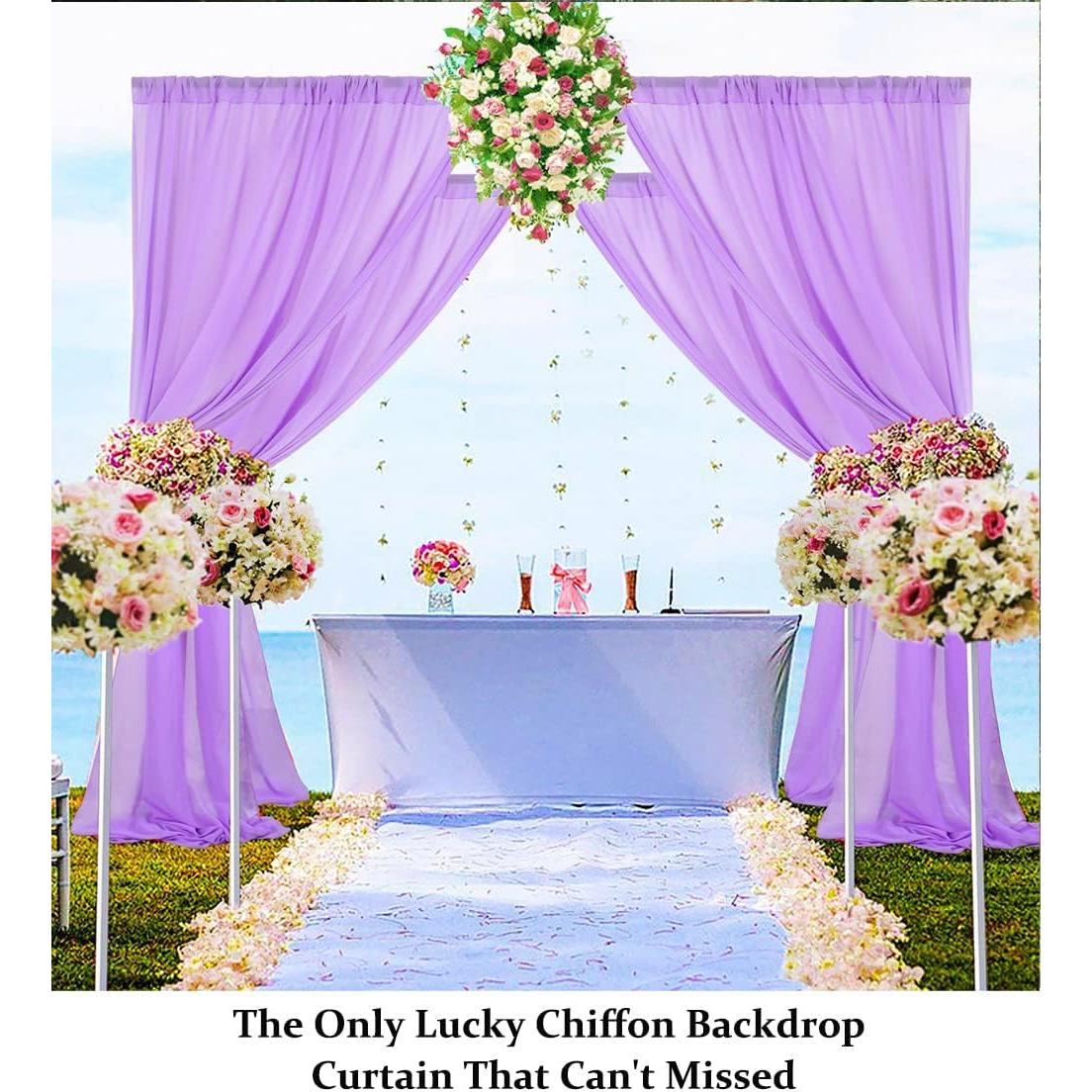 Cortinas de Fondo de Boda DUOBAO Lavanda 2 Paneles 147x244cm