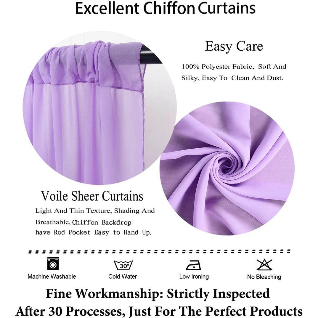 Cortinas de Fondo de Boda DUOBAO Lavanda 2 Paneles 147x244cm