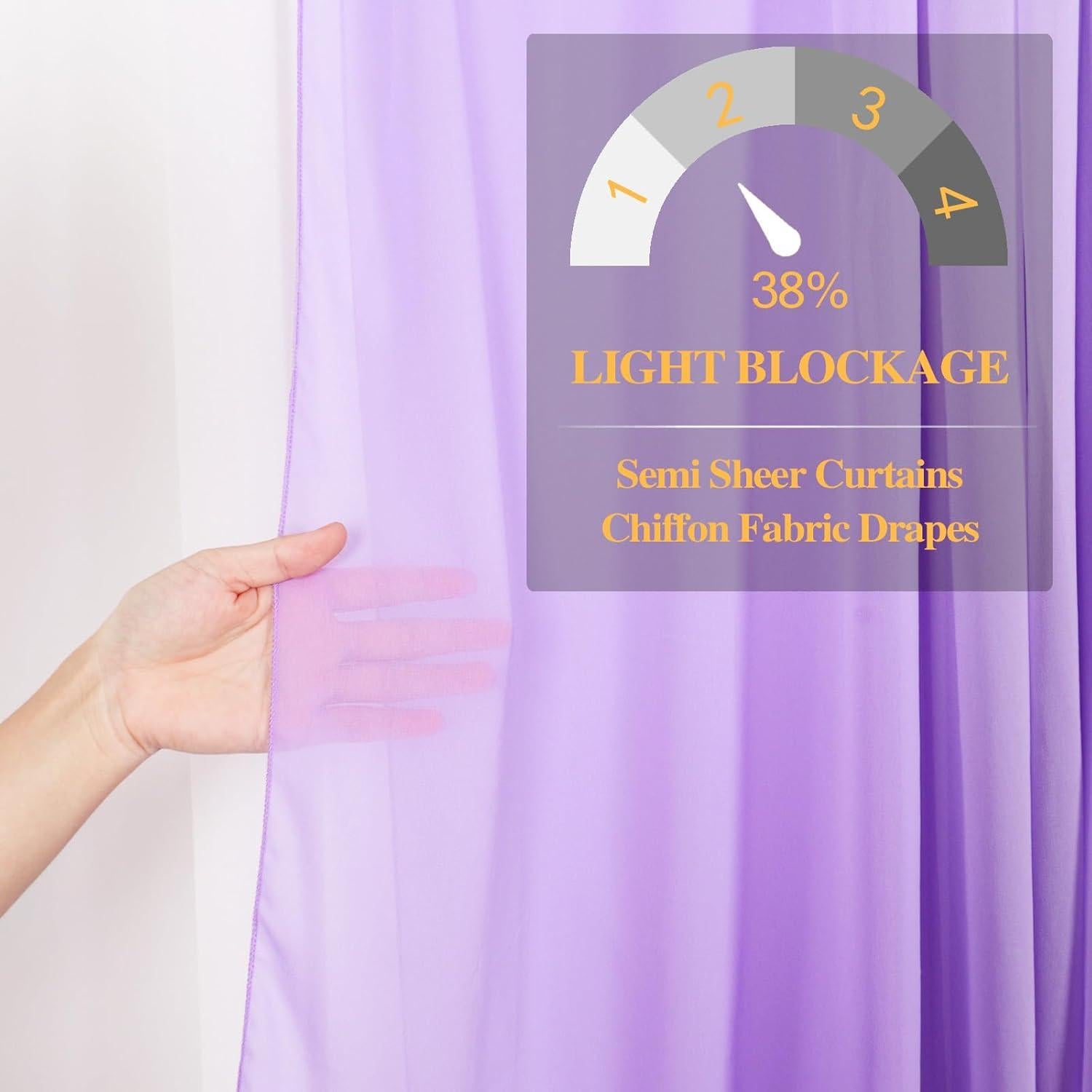 Cortinas de Fondo de Boda DUOBAO Lavanda 2 Paneles 147x244cm