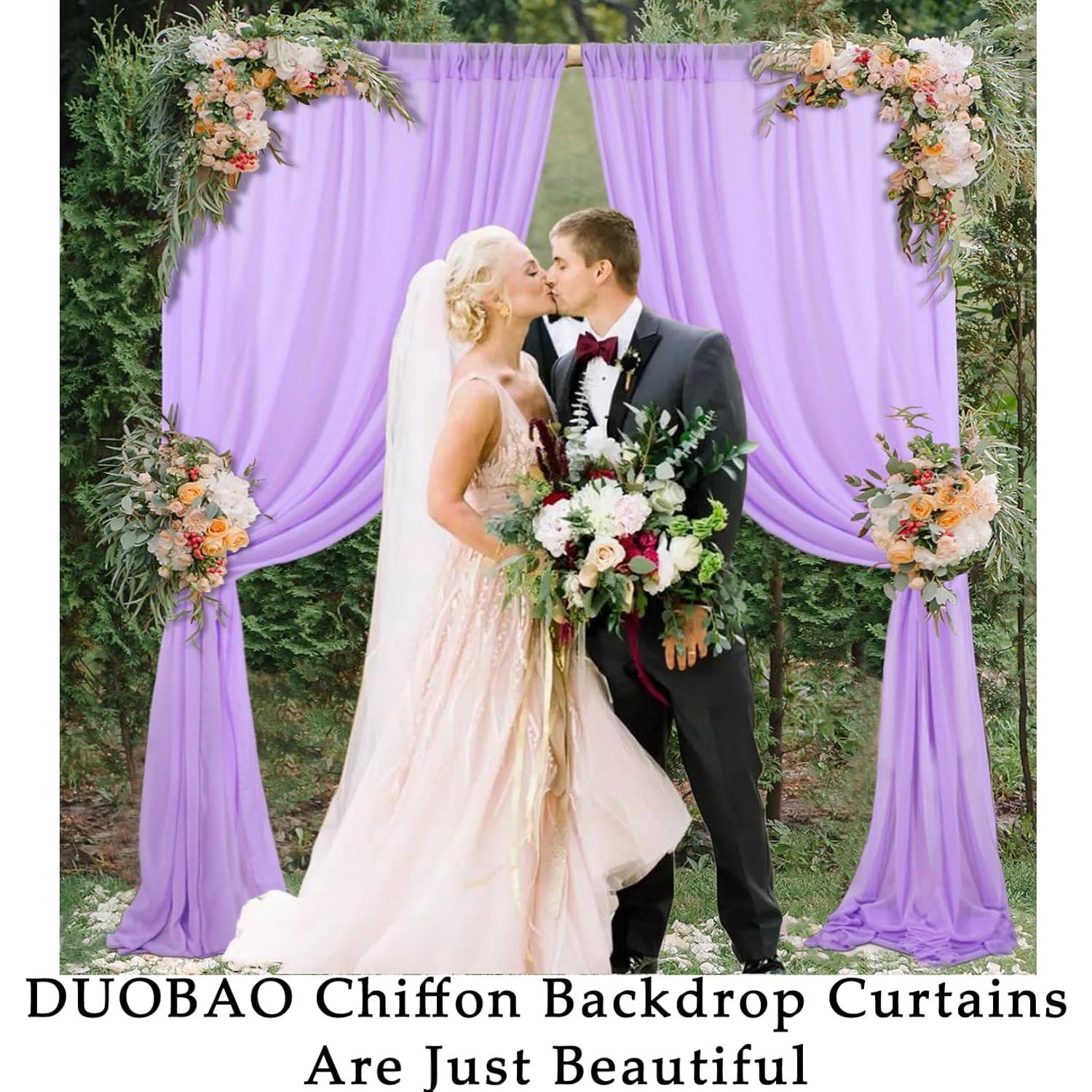 Cortinas de Fondo de Boda DUOBAO Lavanda 2 Paneles 147x244cm