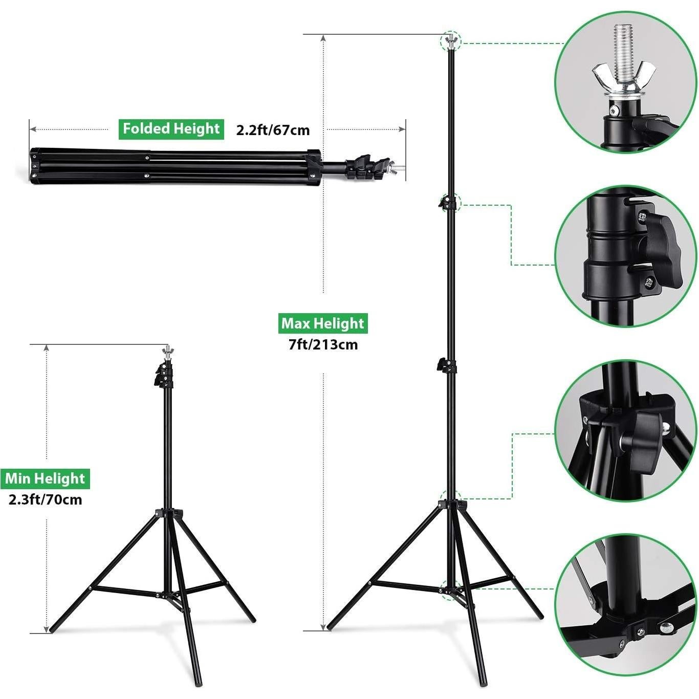 Soporte de Fondo Ajustable HPUSN 3.05m x 2.1m con Accesorios