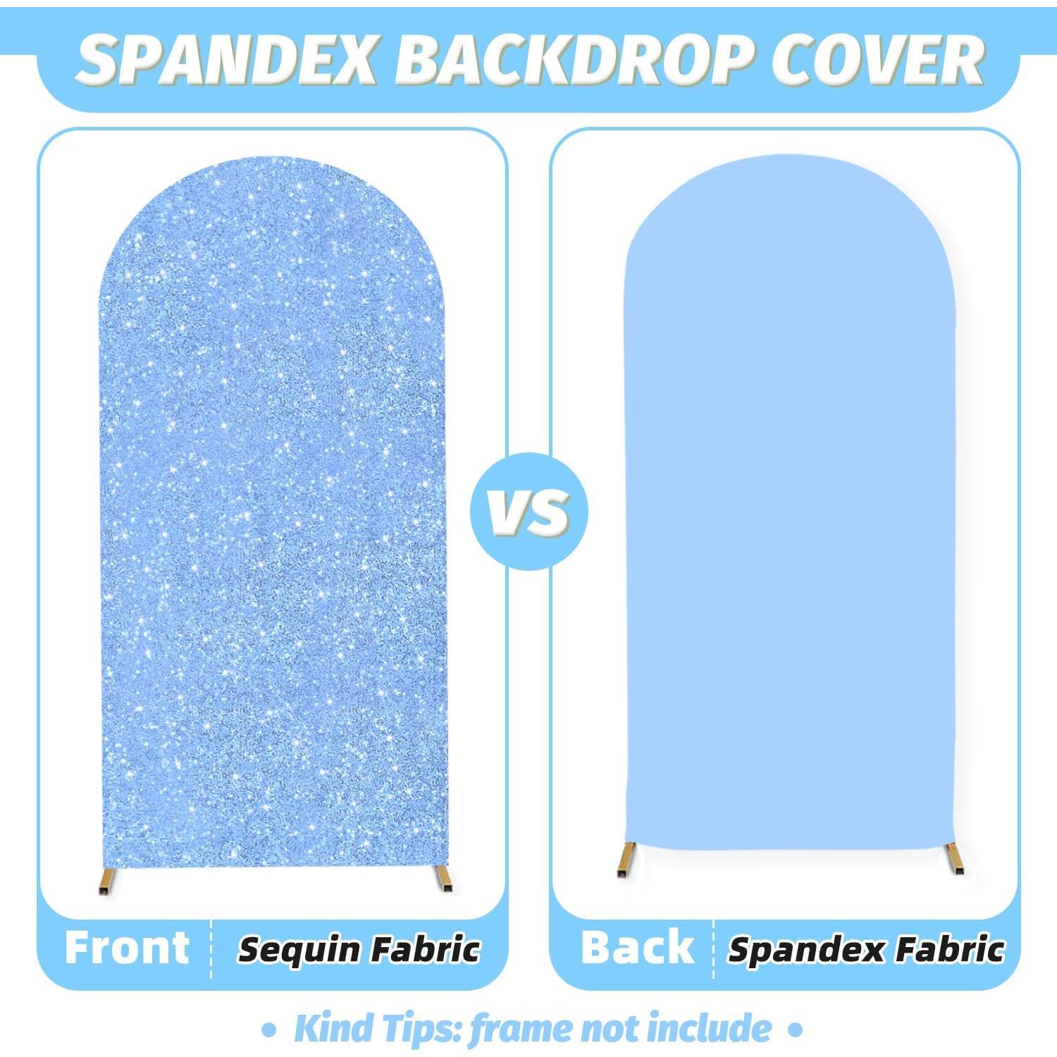 Cubierta de Arco Azul Claro MODFUNS 1.2x2.2m con Lentejuelas