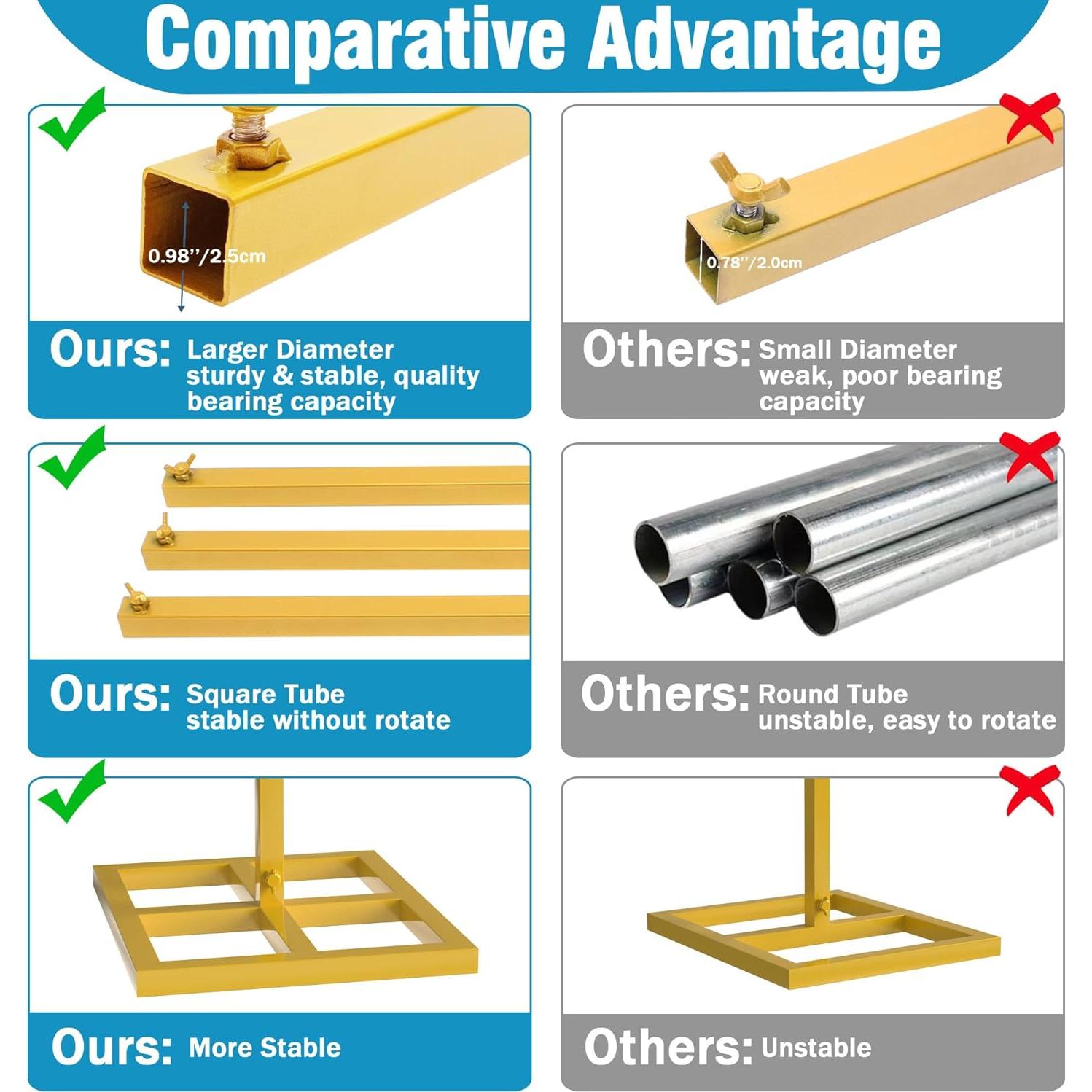 Soporte de Fondo Ajustable Fomcet 3.05x3.05m Dorado